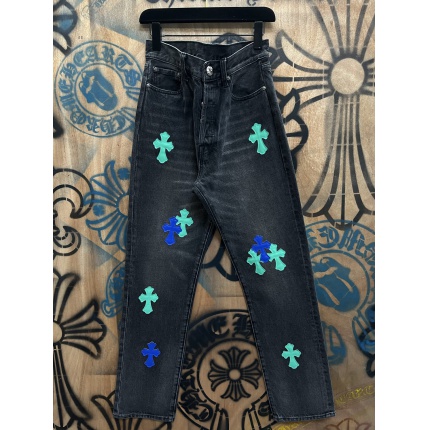 Cheap Chrome Hearts Jeans in 216413, $80 USD- [IB216413] - Replica Chrome Hearts Jeans