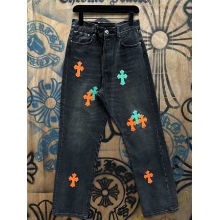 Cheap Chrome Hearts Jeans in 216414, $80 USD- [IB216414] - Replica Chrome Hearts Jeans