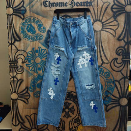 Cheap Chrome Hearts Jeans in 216420, $80 USD- [IB216420] - Replica Chrome Hearts Jeans