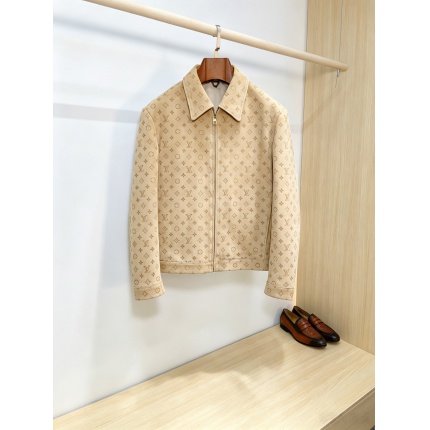 Cheap New Arrivals Louis Vuitton Top quality Leather Jackets For Men in 217461, $450 USD- [IB217461] - Replica Louis Vuitton Thick Jackets For Men
