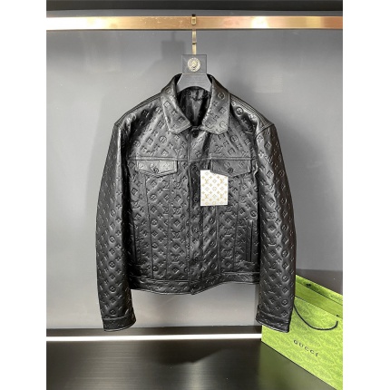 Cheap New Arrivals Louis Vuitton Top quality Leather Jackets For Men in 217462, $450 USD- [IB217462] - Replica Louis Vuitton Thick Jackets For Men