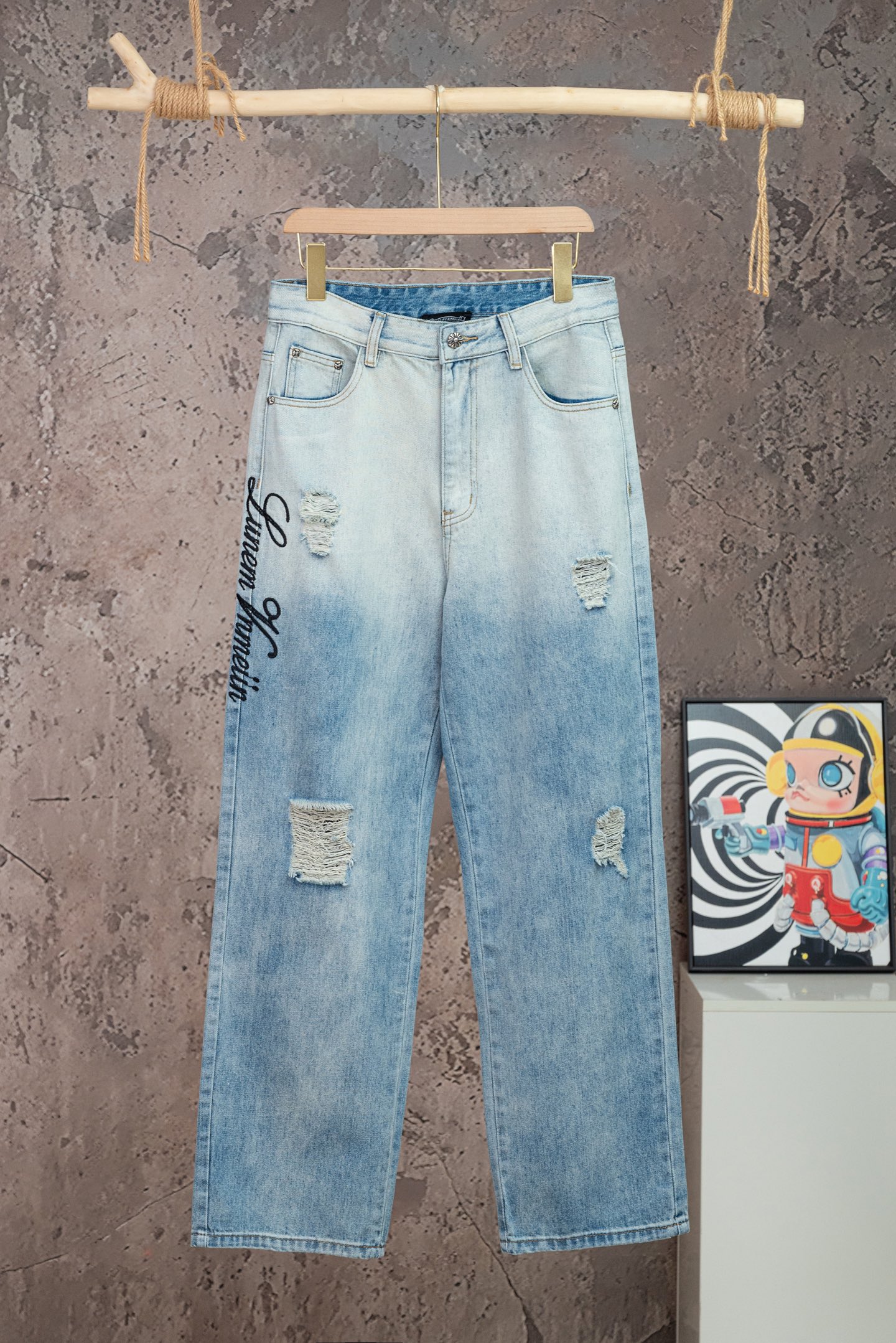 Cheap Chrome Hearts Jeans in 215590, $60 USD- [IB215590] - Replica Chrome Hearts Jeans