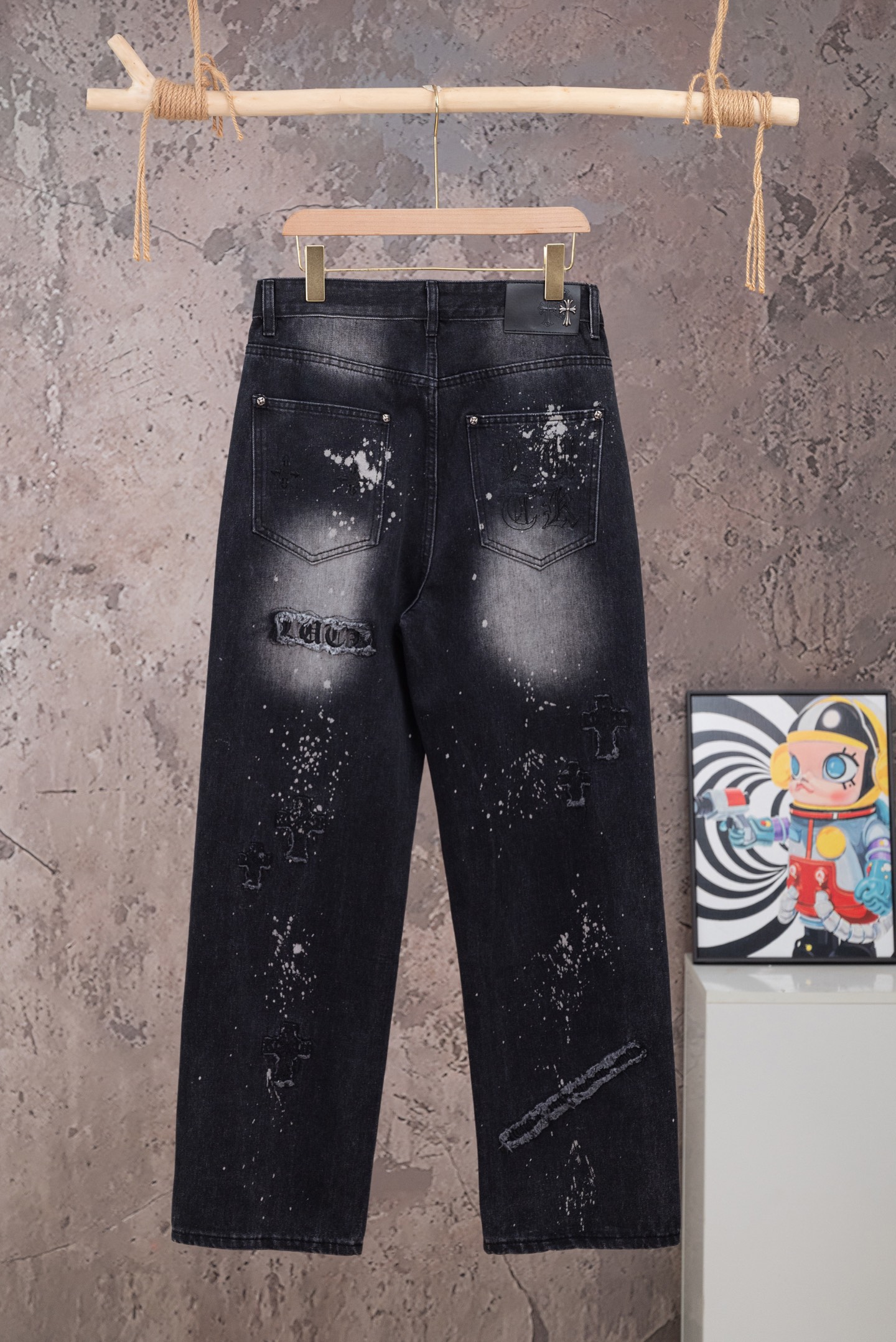 Cheap Chrome Hearts Jeans in 215593, $60 USD- [IB215593] - Replica Chrome Hearts Jeans