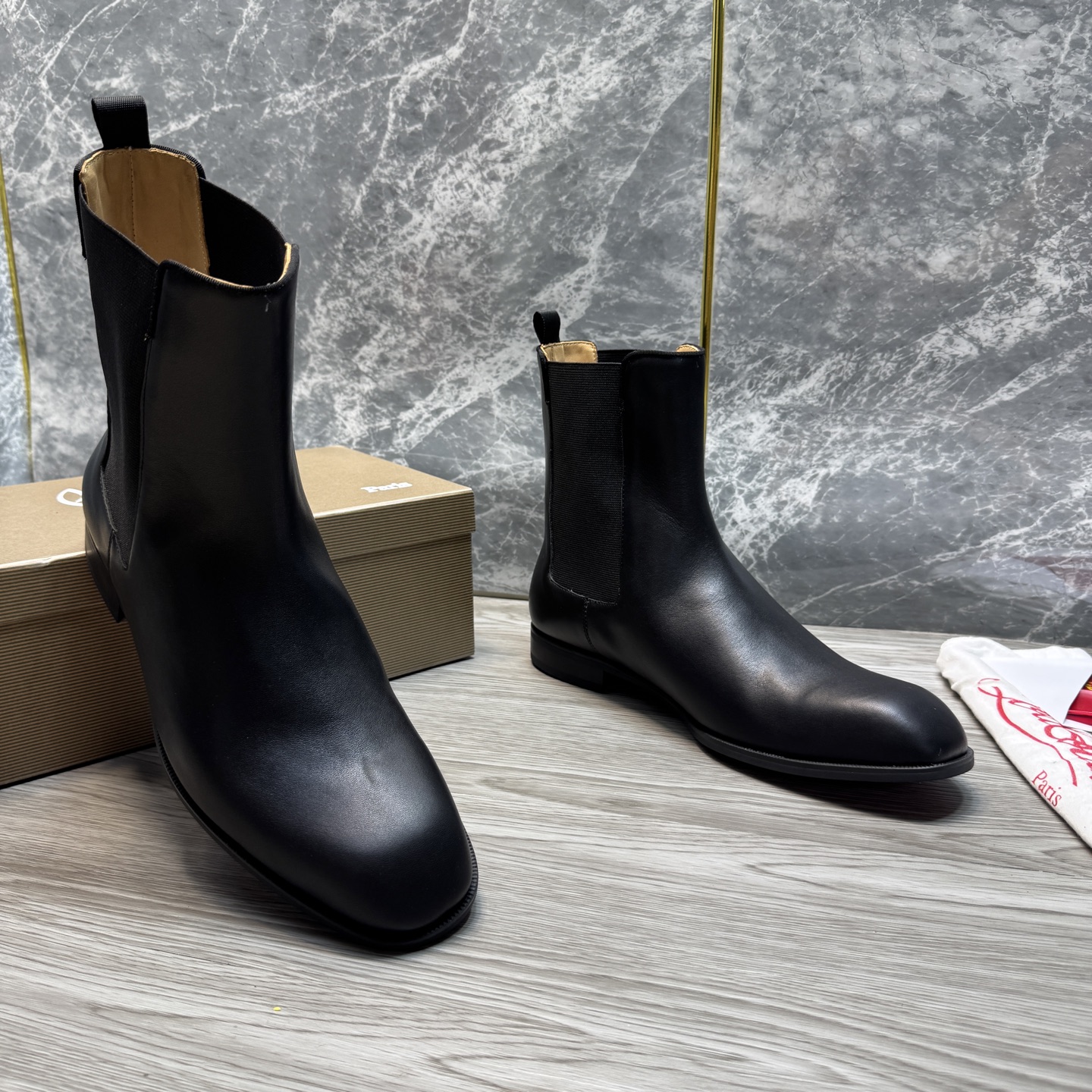 Cheap New Arrivals Christian Louboutin Boots For Men CL Chelsea in 215888, $160 USD- [IB215888] - Replica Christian Louboutin Sneakers For Men