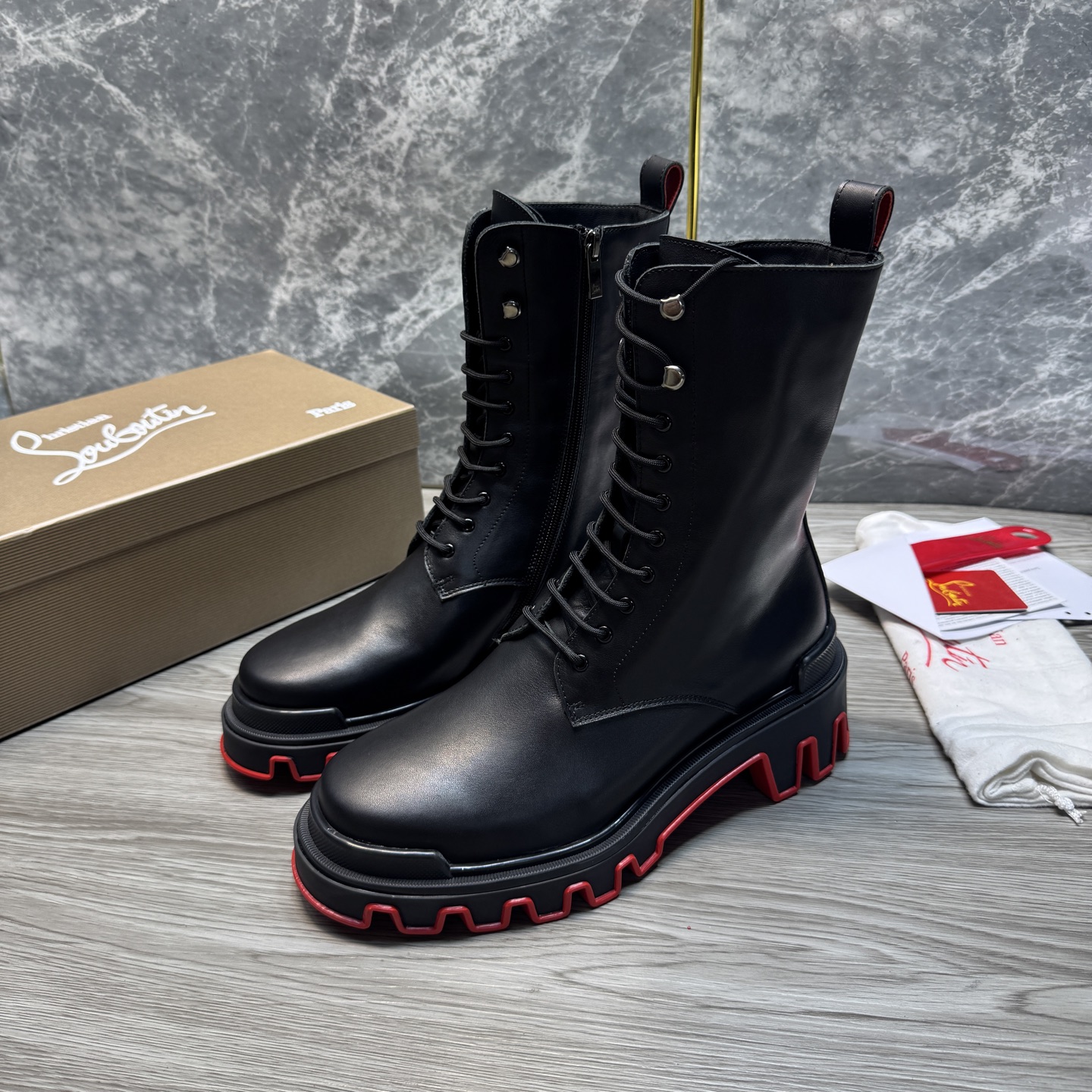 Cheap New Arrivals Christian Louboutin Boots For Men in 215889, $165 USD- [IB215889] - Replica Christian Louboutin Sneakers For Men