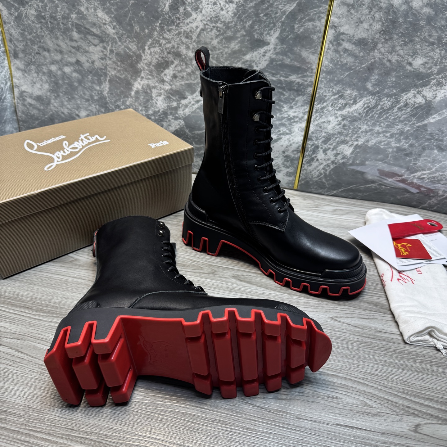 Cheap New Arrivals Christian Louboutin Boots For Men in 215889, $165 USD- [IB215889] - Replica Christian Louboutin Sneakers For Men