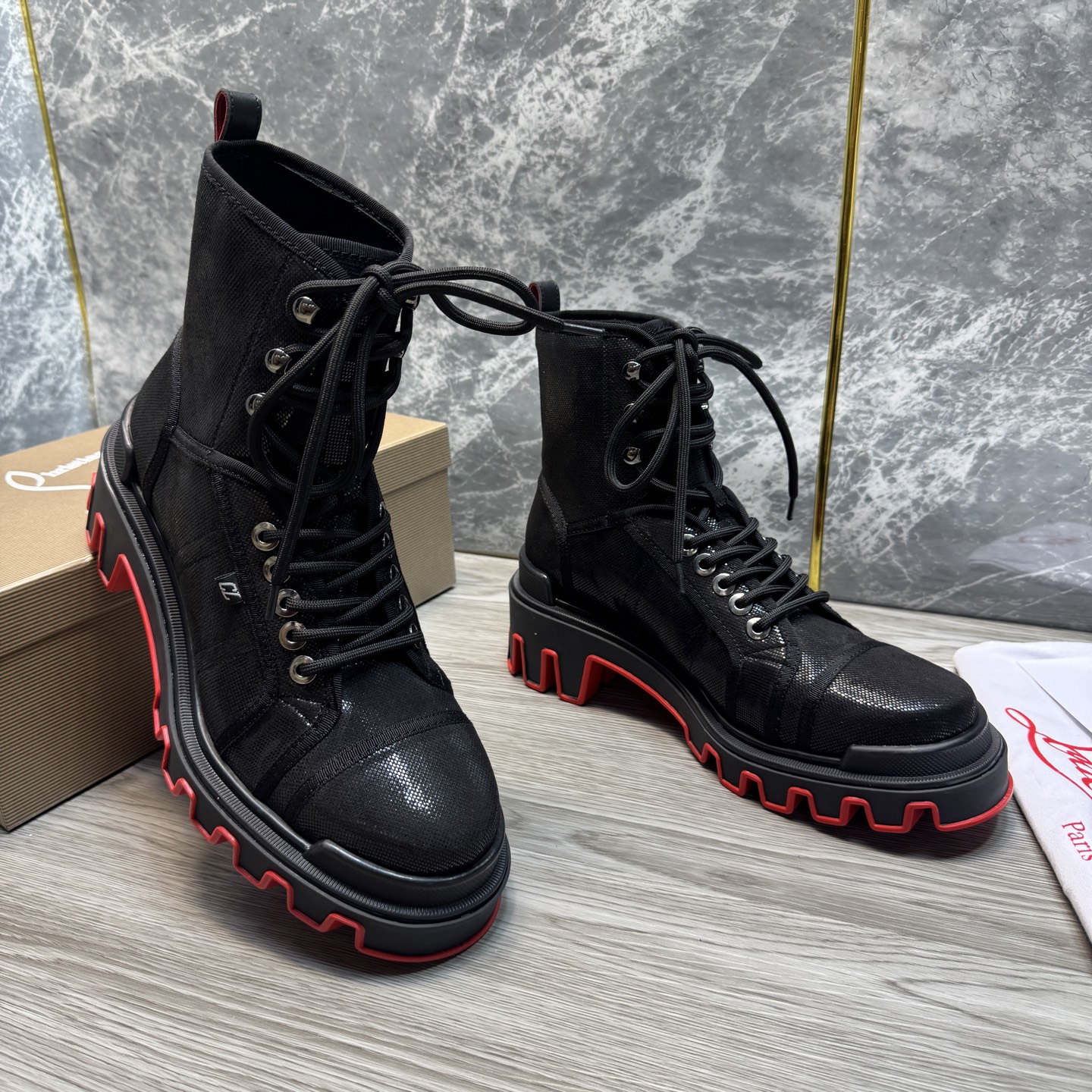 Cheap New Arrivals Christian Louboutin Boots For Men in 215891, $150 USD- [IB215891] - Replica Christian Louboutin Sneakers For Men