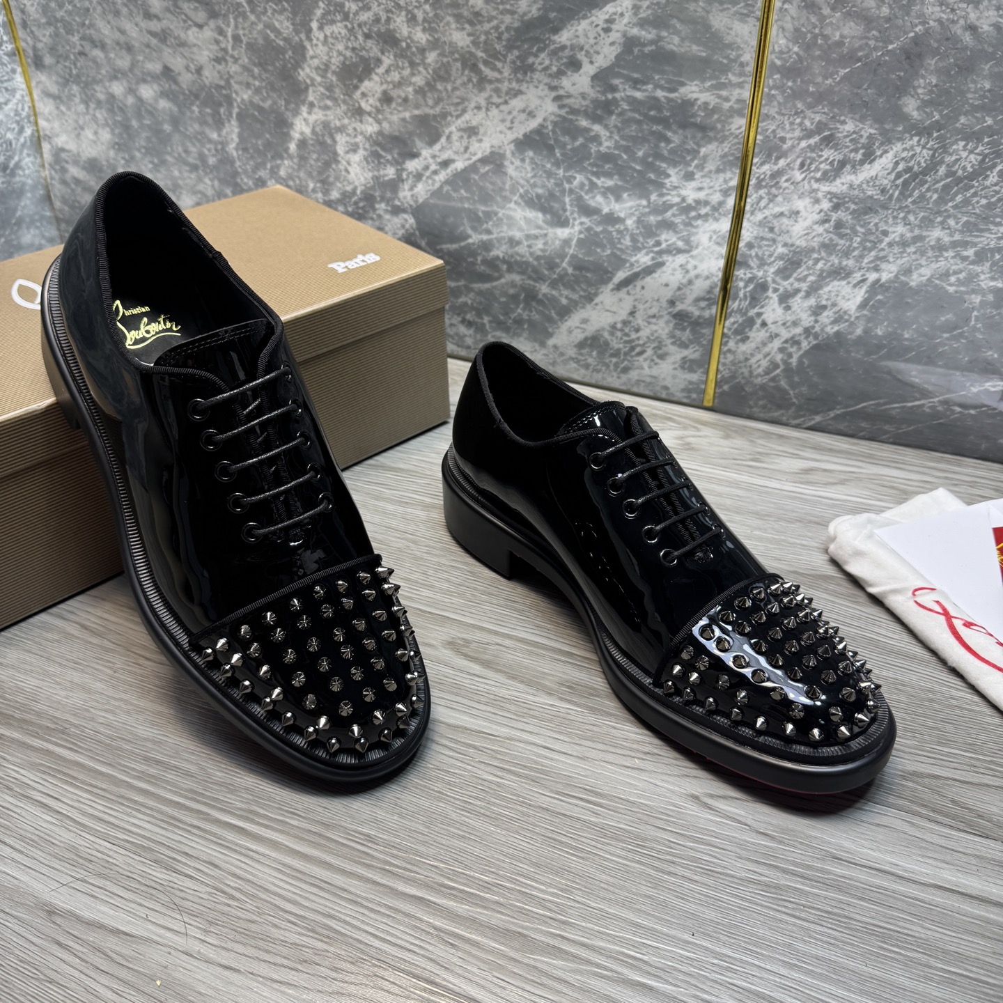 Cheap New Arrivals Christian Louboutin Dress Shoes For Men in 215899, $120 USD- [IB215899] - Replica Christian Louboutin Loafers For Men