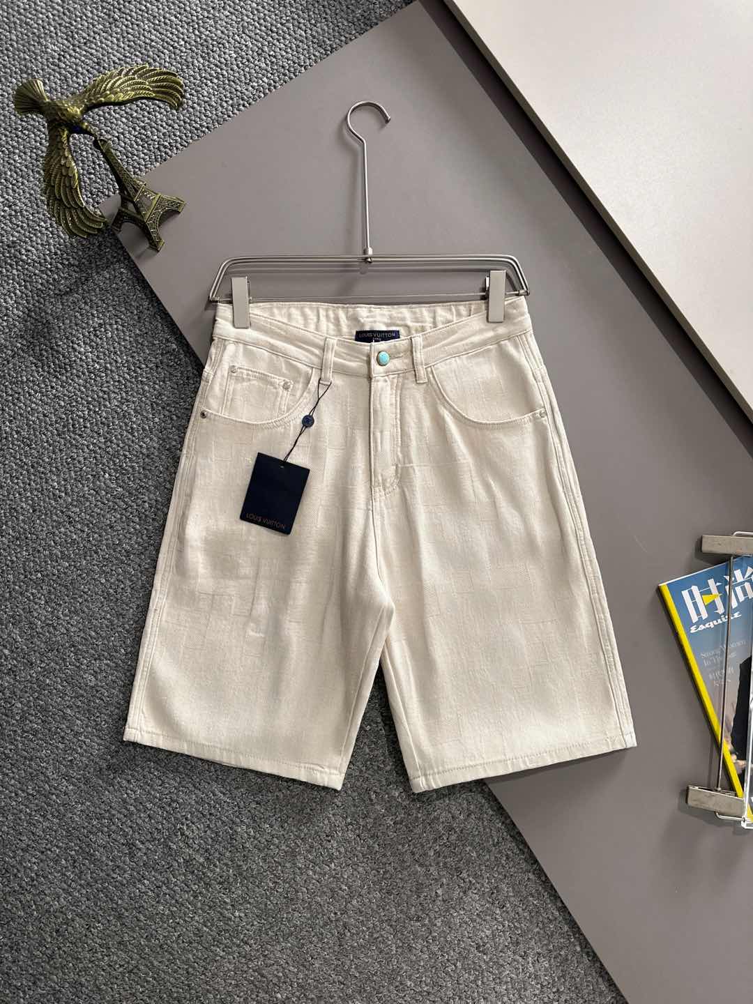 Cheap Louis Vuitton Short Jeans For Men in 216223, $55 USD- [IB216223] - Replica Louis Vuitton Short Jeans For Men