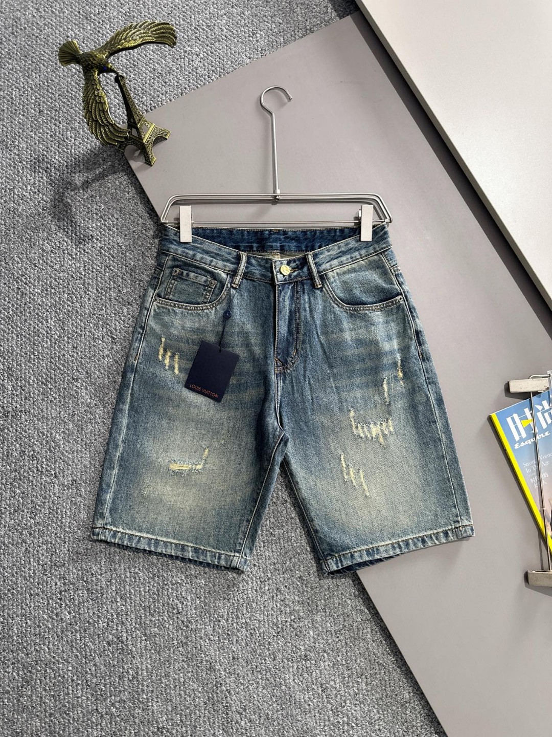 Cheap Louis Vuitton Short Jeans For Men in 216225, $55 USD- [IB216225] - Replica Louis Vuitton Short Jeans For Men