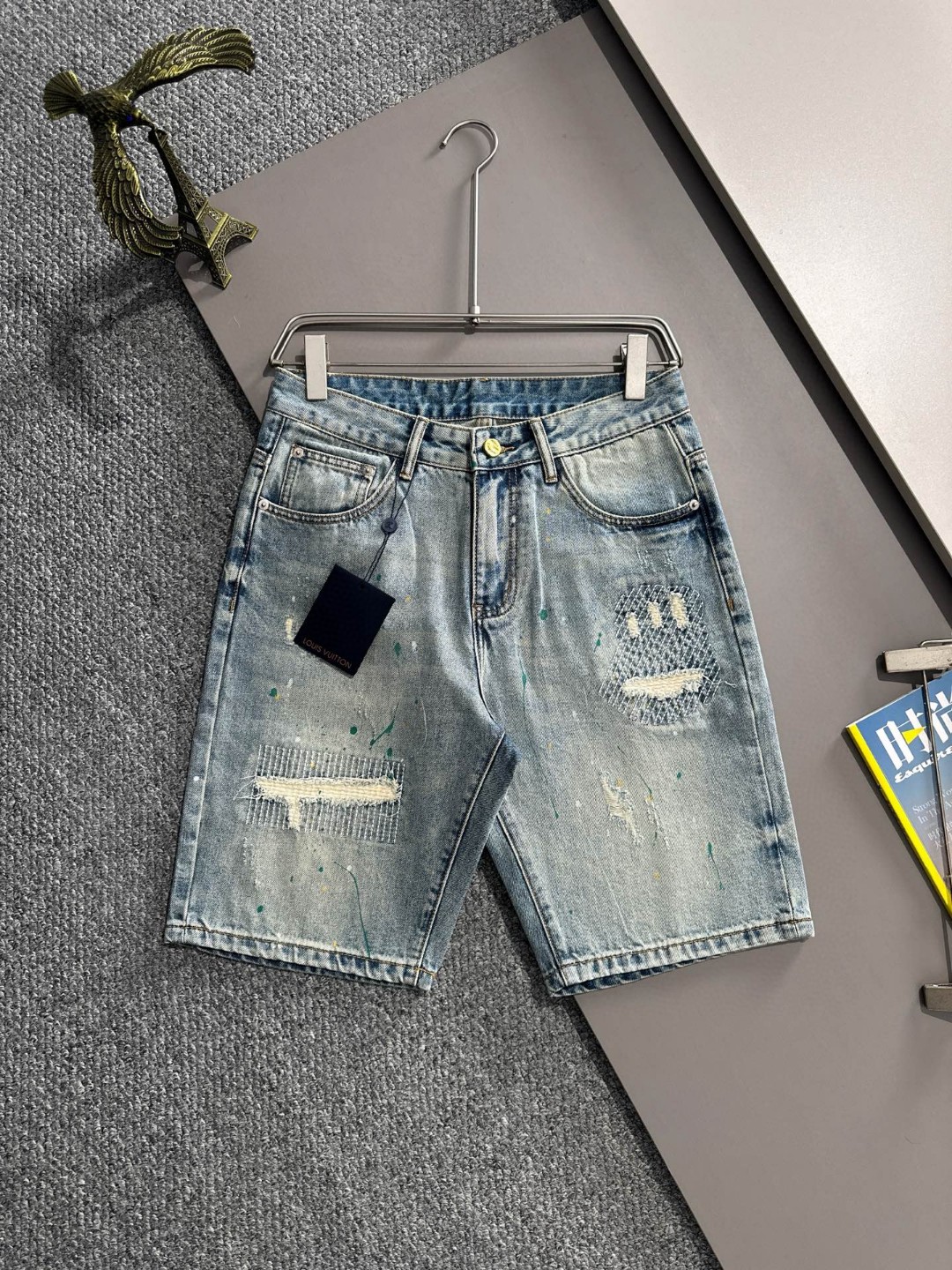 Cheap Louis Vuitton Short Jeans For Men in 216227, $55 USD- [IB216227] - Replica Louis Vuitton Short Jeans For Men