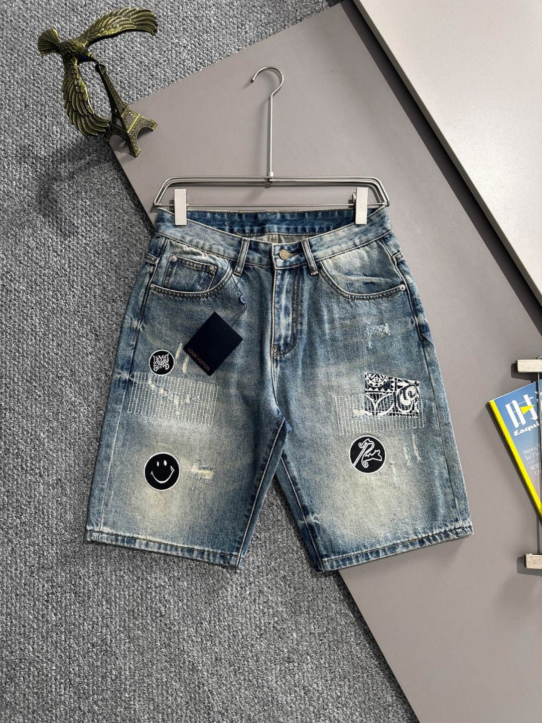Cheap Louis Vuitton Short Jeans For Men in 216229, $55 USD- [IB216229] - Replica Louis Vuitton Short Jeans For Men