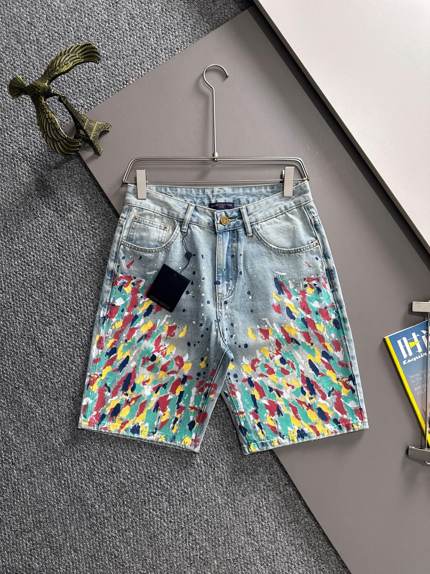 Cheap Louis Vuitton Short Jeans For Men in 216231, $55 USD- [IB216231] - Replica Louis Vuitton Short Jeans For Men