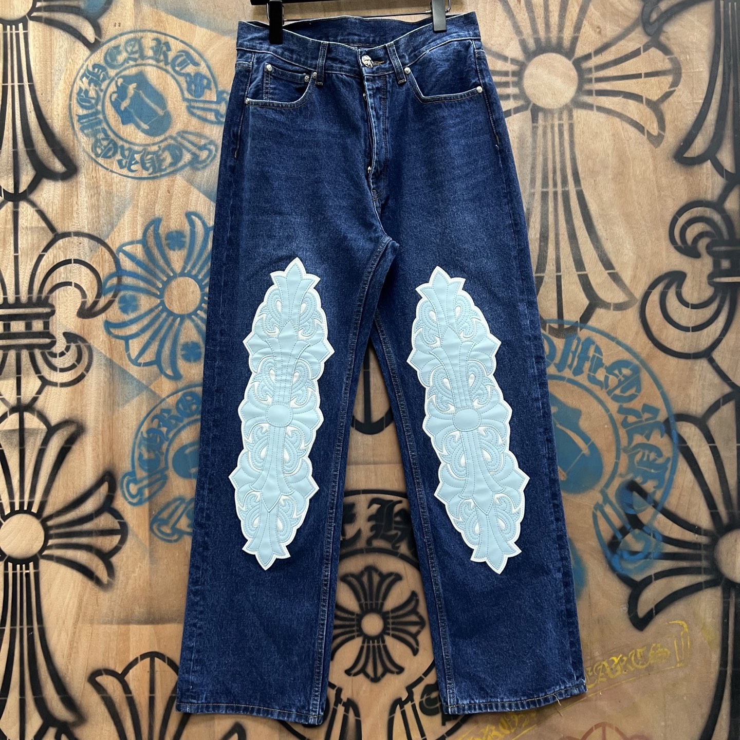 Cheap Chrome Hearts Jeans in 216289, $80 USD- [IB216289] - Replica Chrome Hearts Jeans