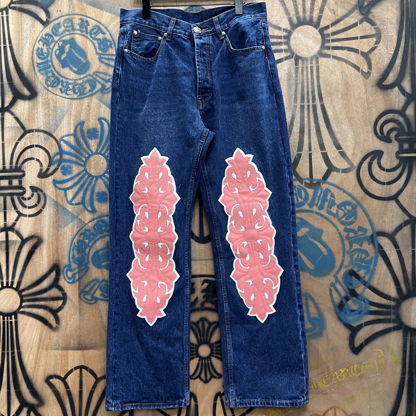 Cheap Chrome Hearts Jeans in 216290, $80 USD- [IB216290] - Replica Chrome Hearts Jeans