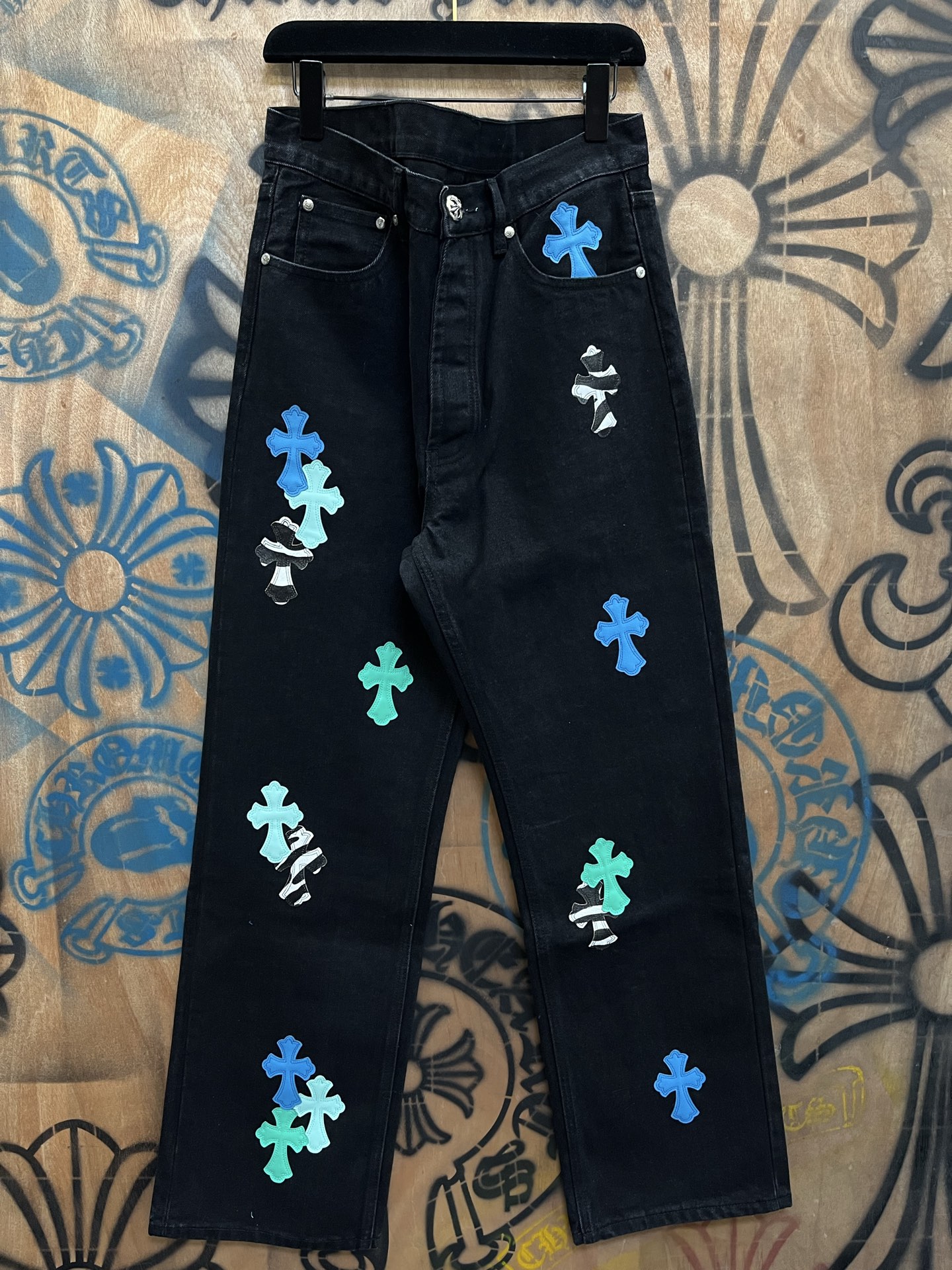 Cheap Chrome Hearts Jeans in 216292, $80 USD- [IB216292] - Replica Chrome Hearts Jeans