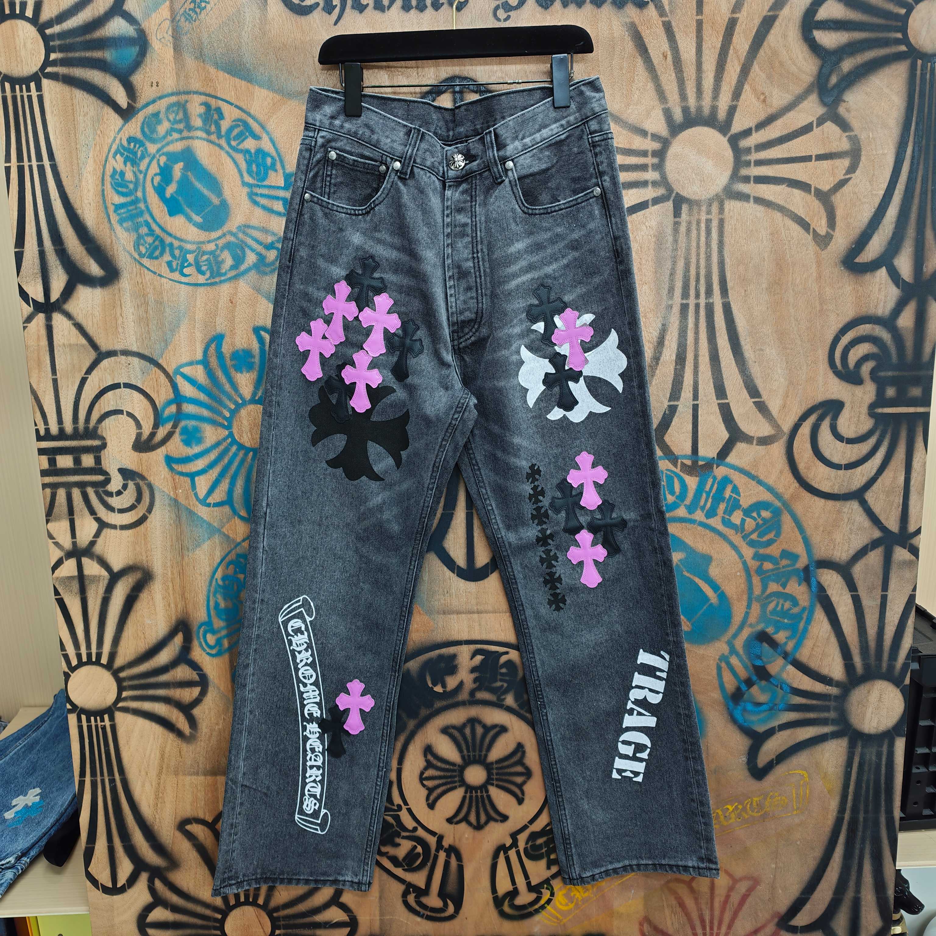 Cheap Chrome Hearts Jeans in 216293, $80 USD- [IB216293] - Replica Chrome Hearts Jeans