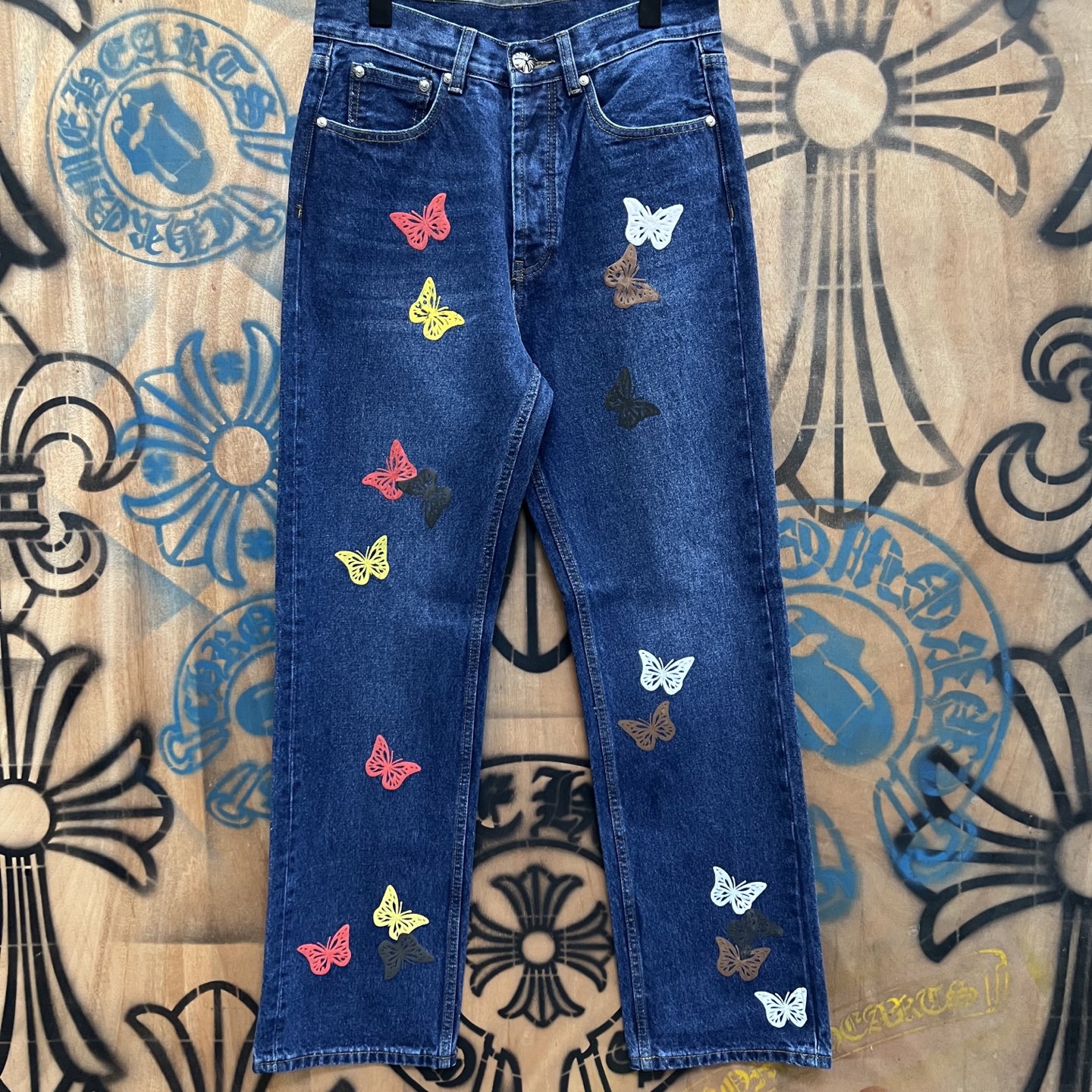 Cheap Chrome Hearts Jeans in 216299, $80 USD- [IB216299] - Replica Chrome Hearts Jeans