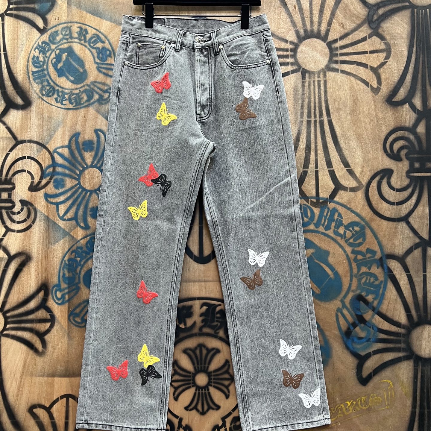Cheap Chrome Hearts Jeans in 216304, $80 USD- [IB216304] - Replica Chrome Hearts Jeans