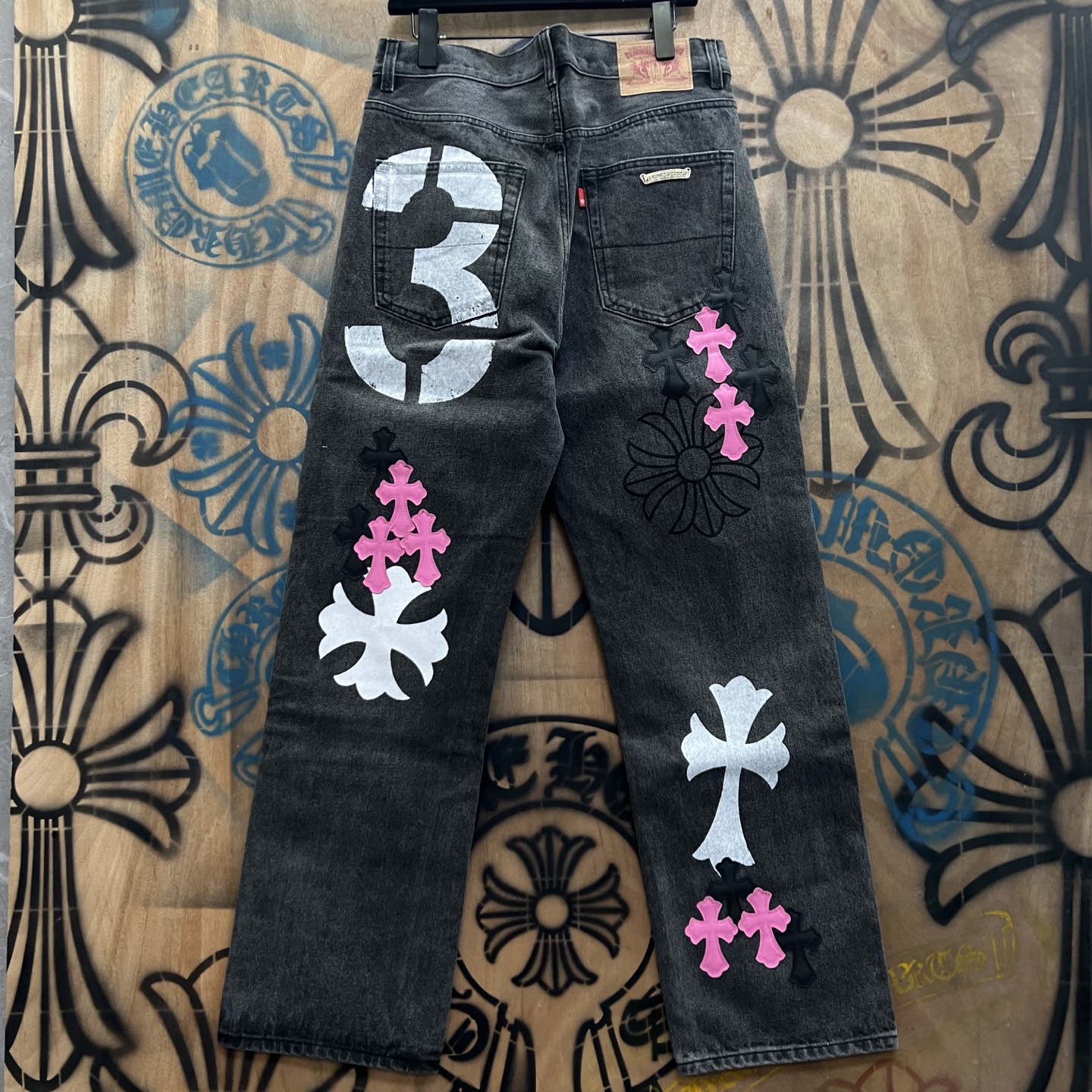 Cheap Chrome Hearts Jeans in 216305, $80 USD- [IB216305] - Replica Chrome Hearts Jeans