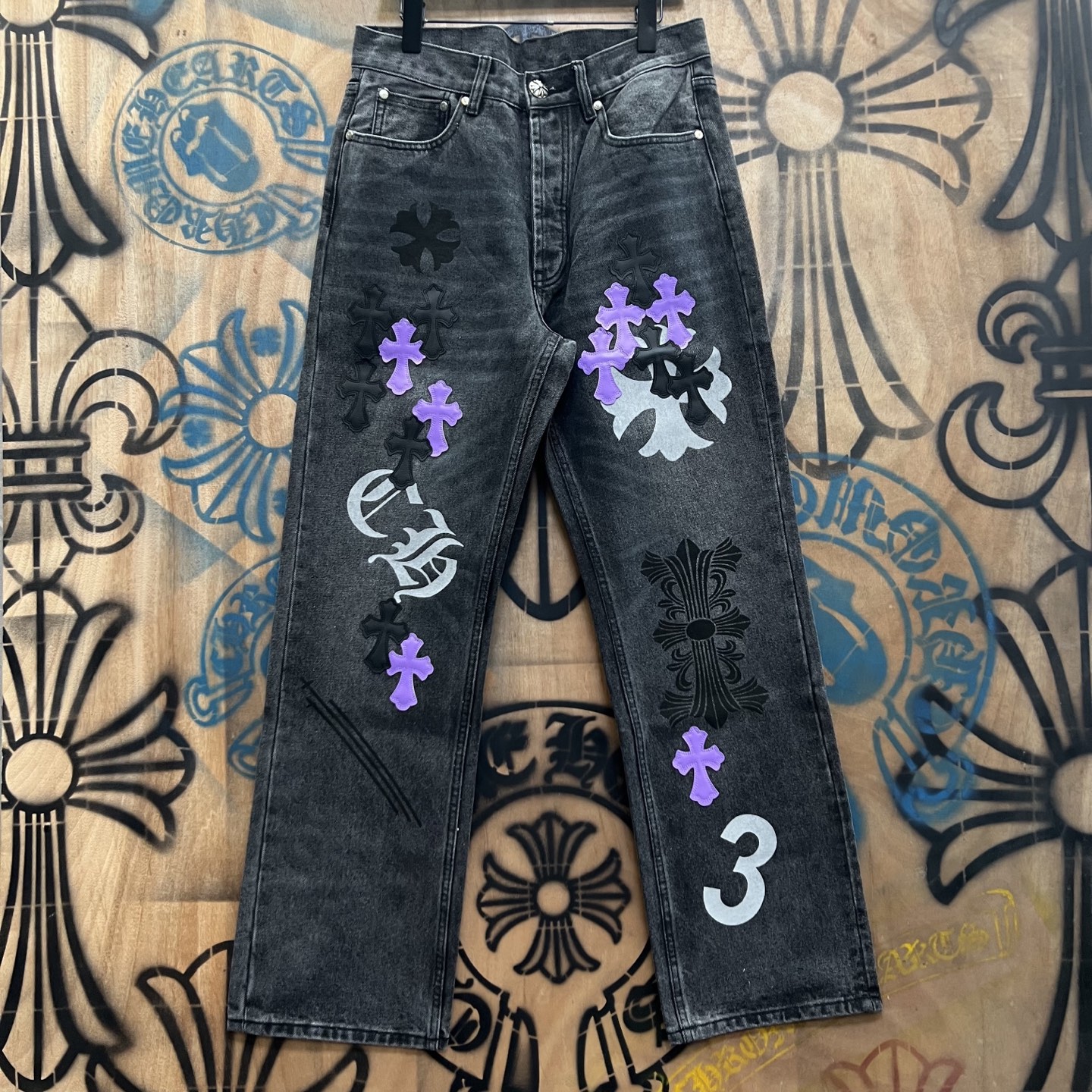 Cheap Chrome Hearts Jeans in 216306, $80 USD- [IB216306] - Replica Chrome Hearts Jeans