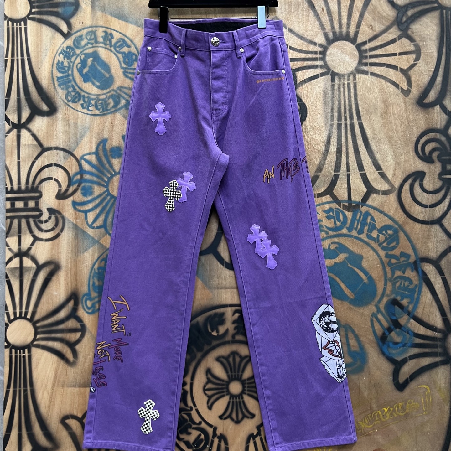 Cheap Chrome Hearts Jeans in 216307, $80 USD- [IB216307] - Replica Chrome Hearts Jeans