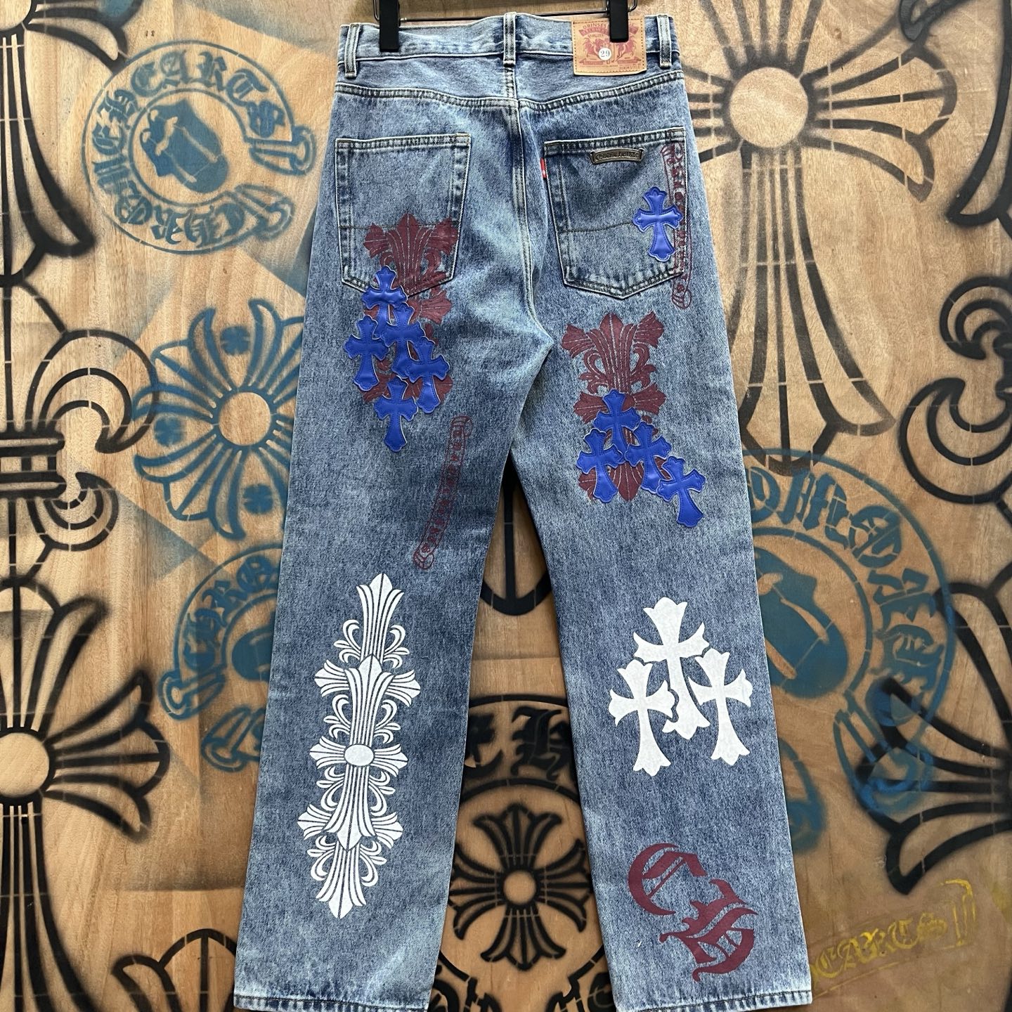 Cheap Chrome Hearts Jeans in 216310, $80 USD- [IB216310] - Replica Chrome Hearts Jeans