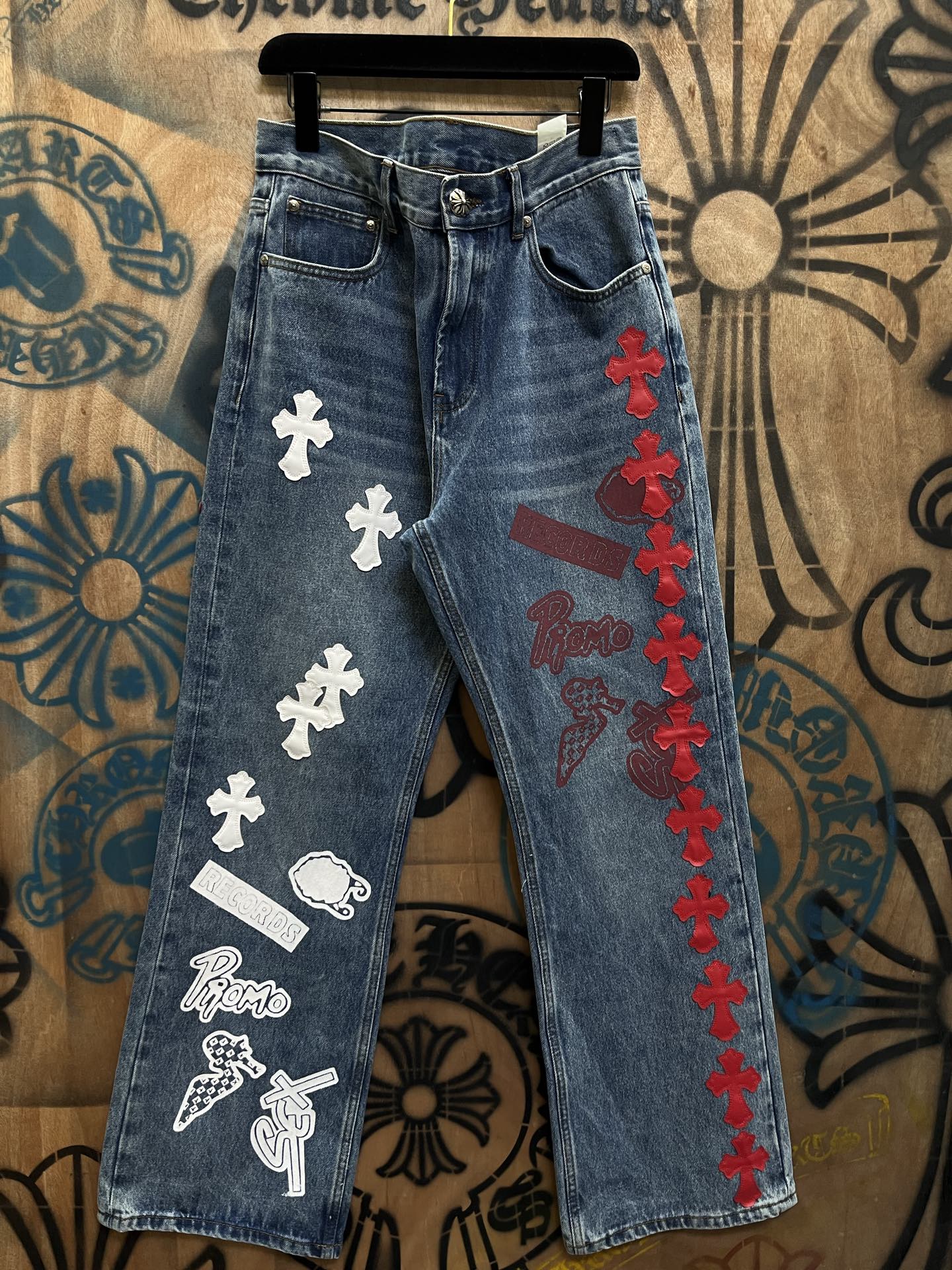 Cheap Chrome Hearts Jeans in 216312, $80 USD- [IB216312] - Replica Chrome Hearts Jeans