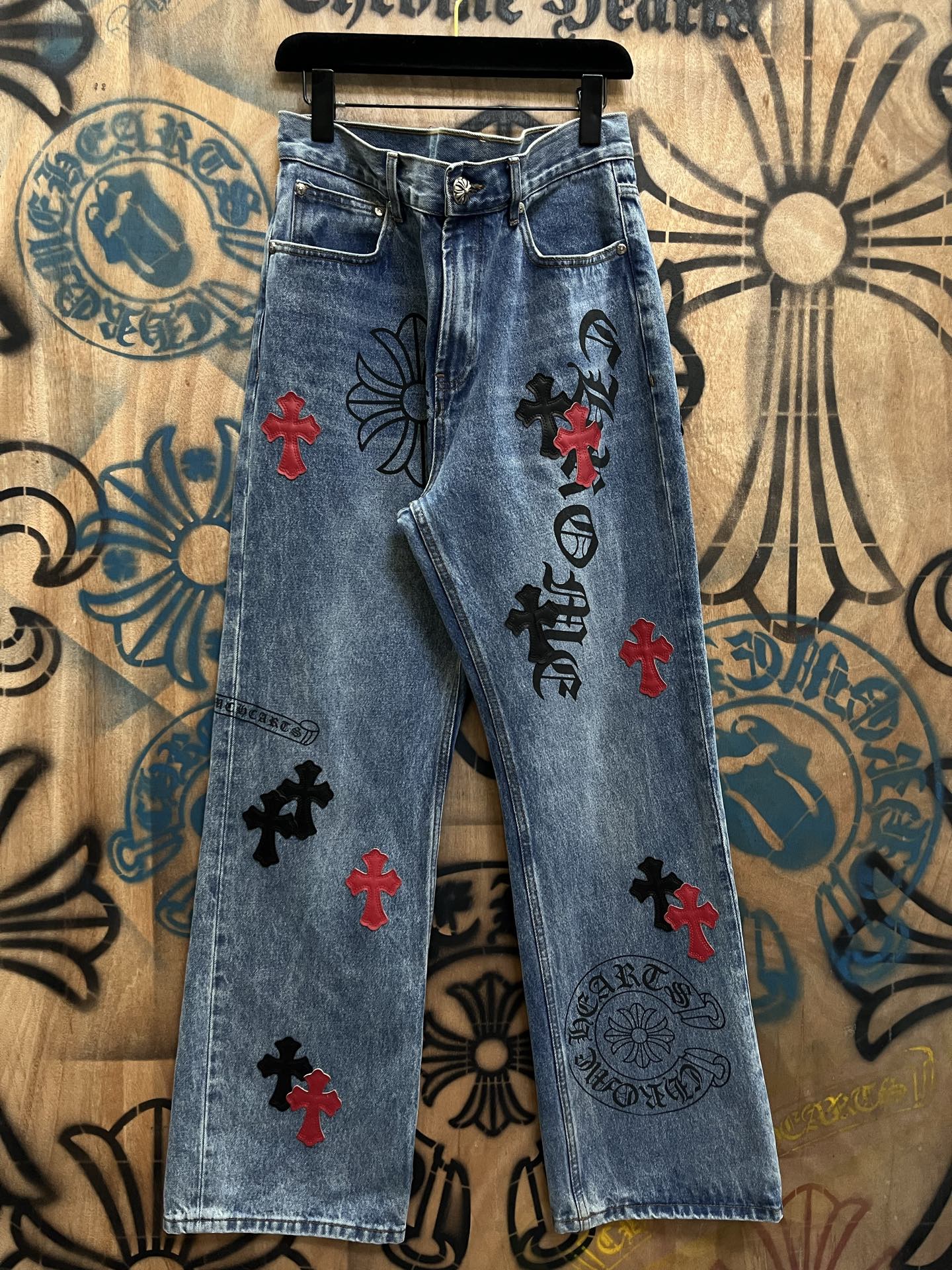Cheap Chrome Hearts Jeans in 216313, $80 USD- [IB216313] - Replica Chrome Hearts Jeans