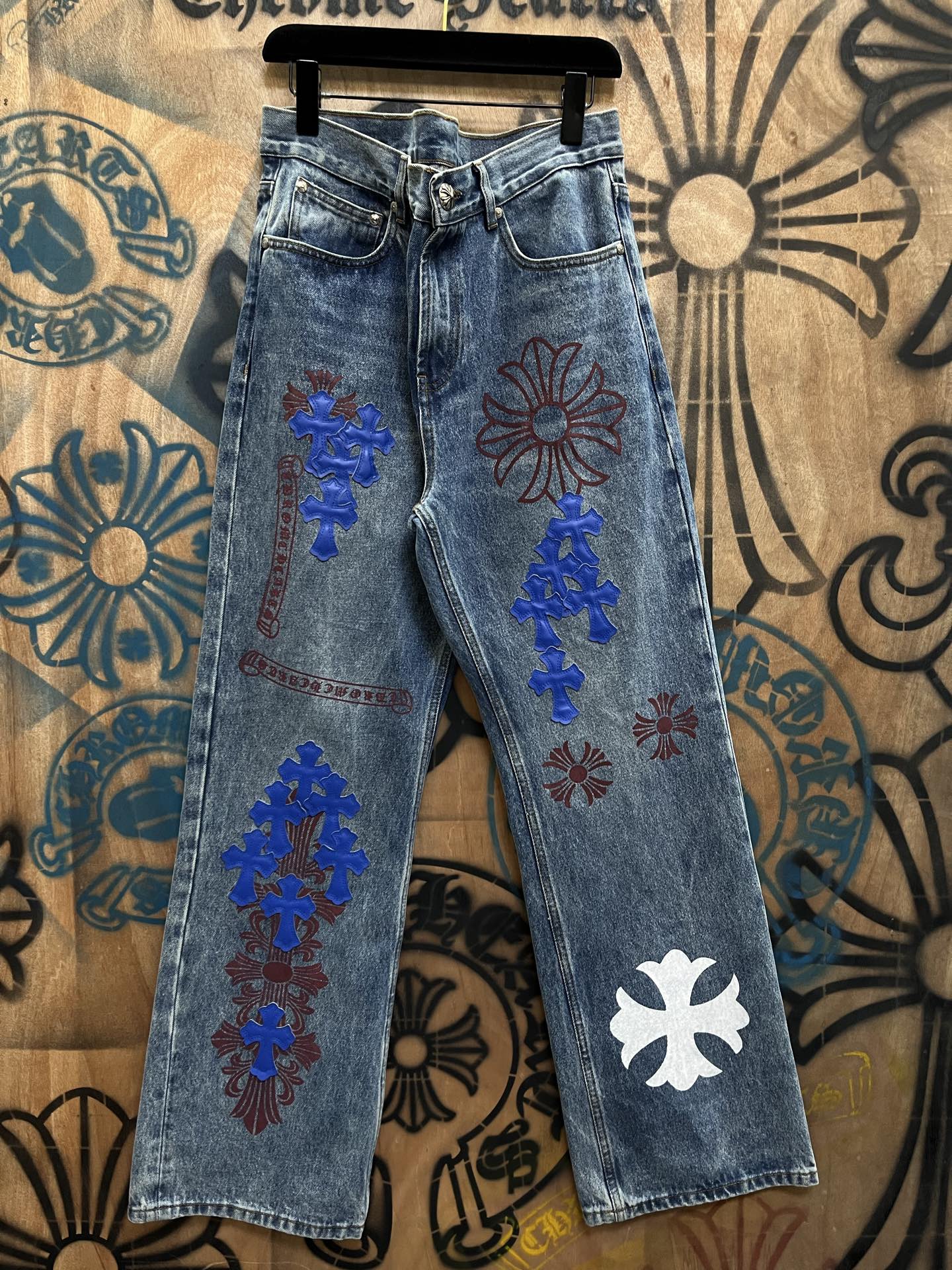 Cheap Chrome Hearts Jeans in 216314, $80 USD- [IB216314] - Replica Chrome Hearts Jeans