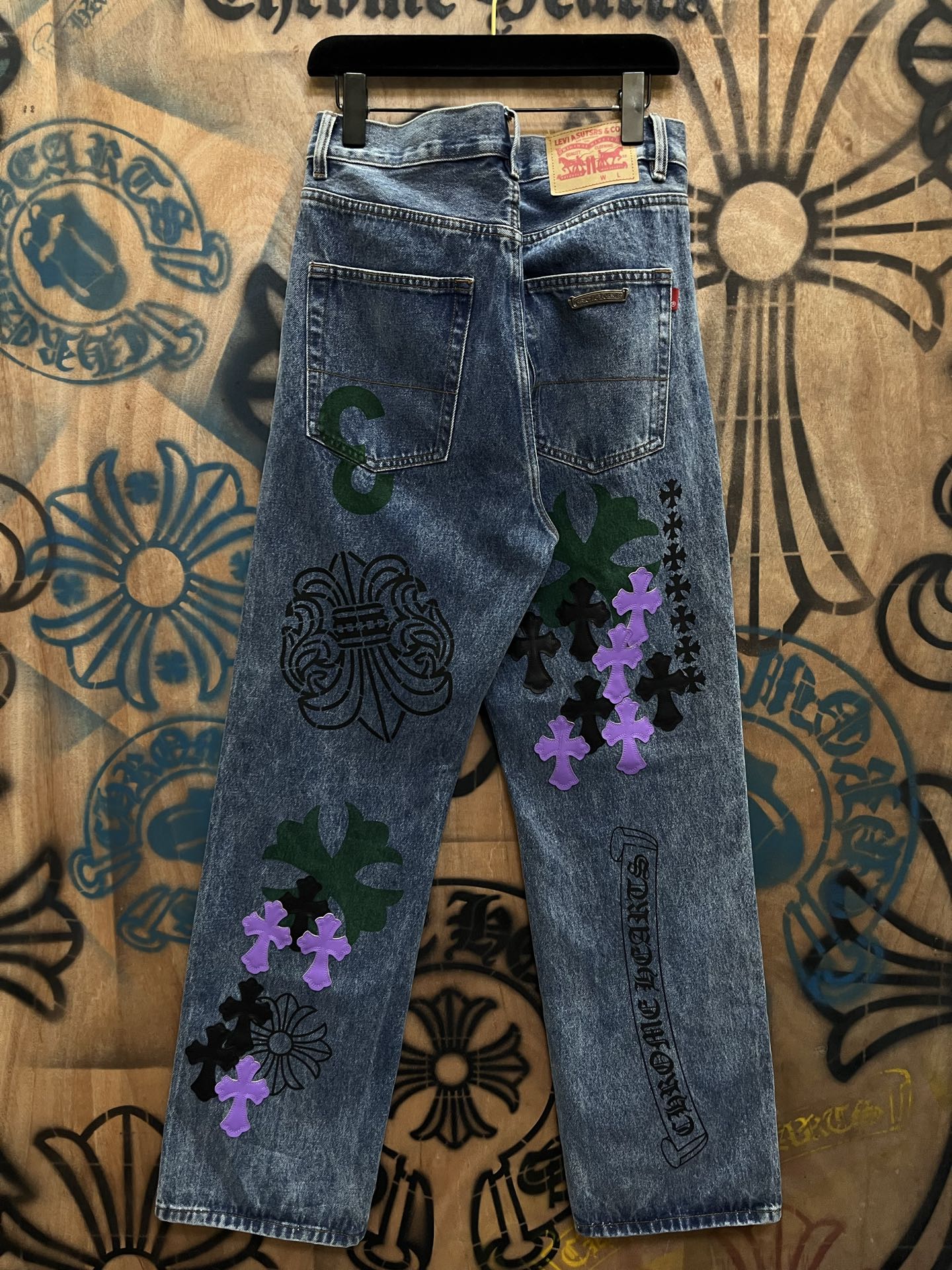 Cheap Chrome Hearts Jeans in 216315, $80 USD- [IB216315] - Replica Chrome Hearts Jeans