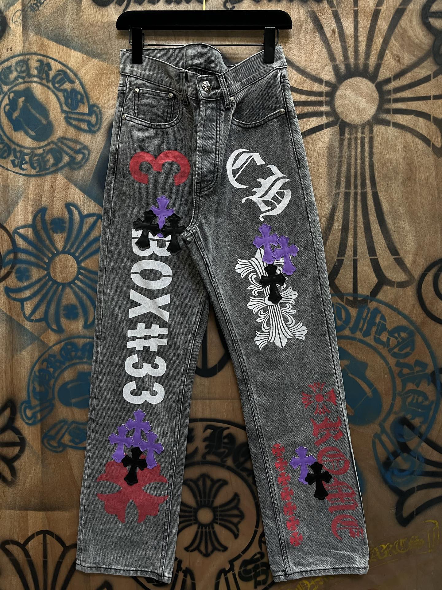 Cheap Chrome Hearts Jeans in 216317, $80 USD- [IB216317] - Replica Chrome Hearts Jeans