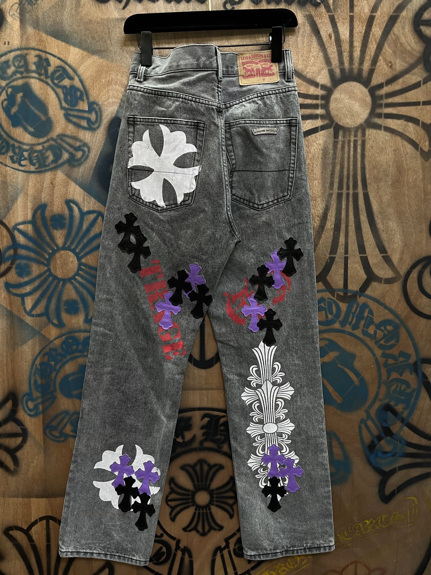 Cheap Chrome Hearts Jeans in 216317, $80 USD- [IB216317] - Replica Chrome Hearts Jeans