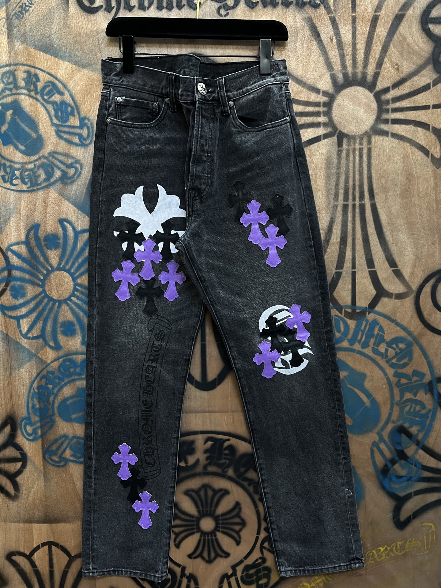 Cheap Chrome Hearts Jeans in 216318, $80 USD- [IB216318] - Replica Chrome Hearts Jeans