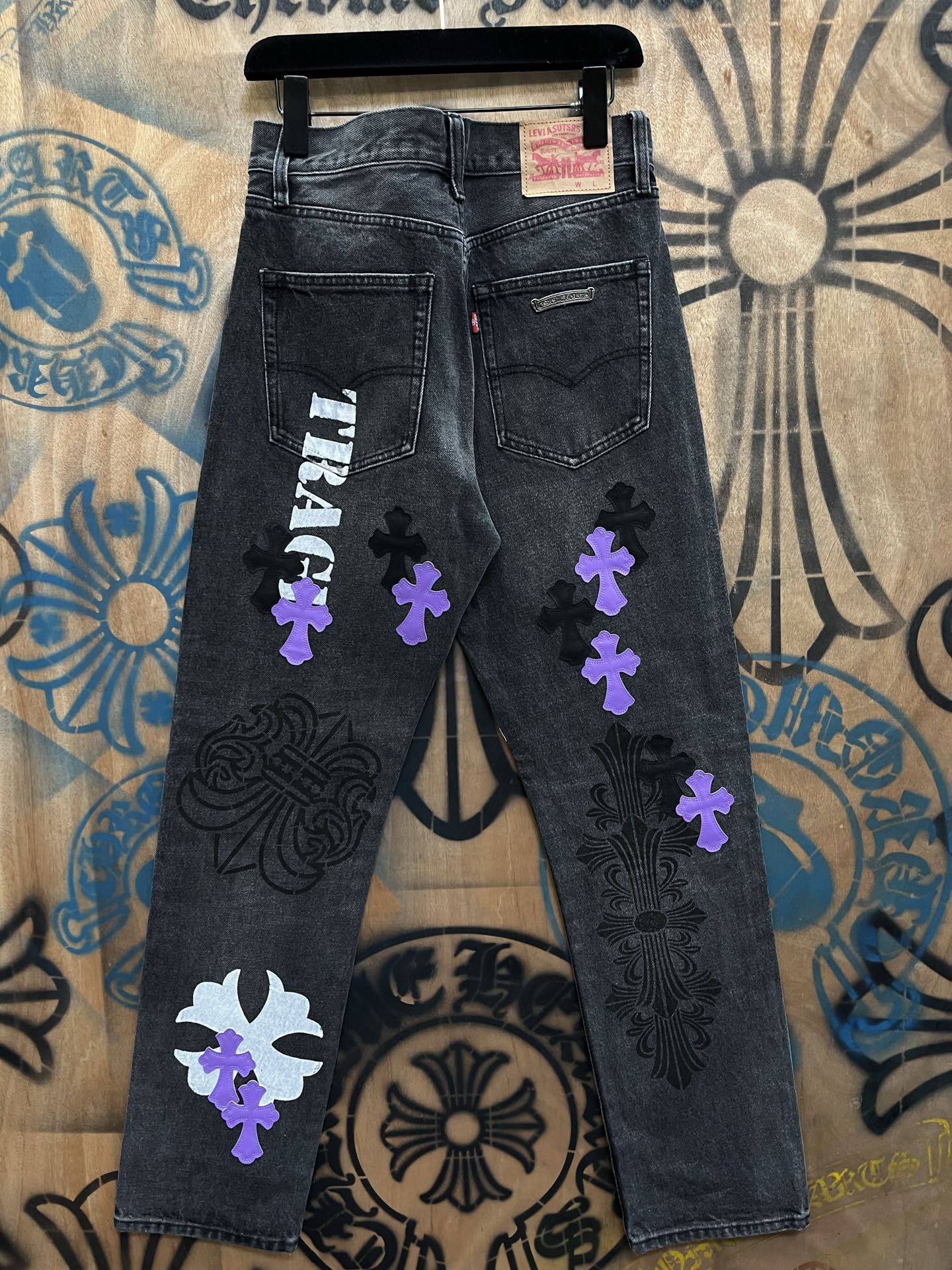 Cheap Chrome Hearts Jeans in 216318, $80 USD- [IB216318] - Replica Chrome Hearts Jeans