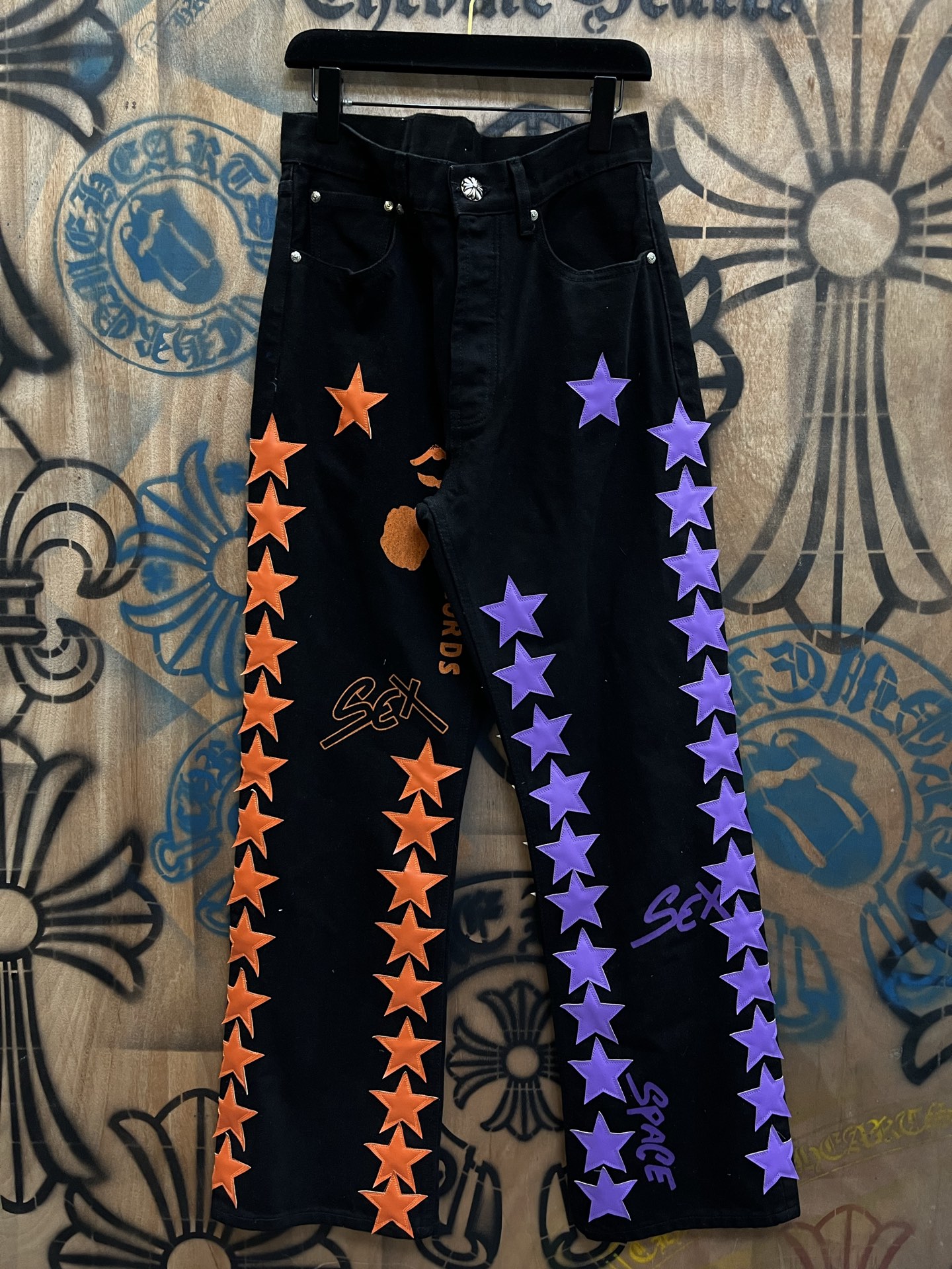 Cheap Chrome Hearts Jeans in 216322, $80 USD- [IB216322] - Replica Chrome Hearts Jeans