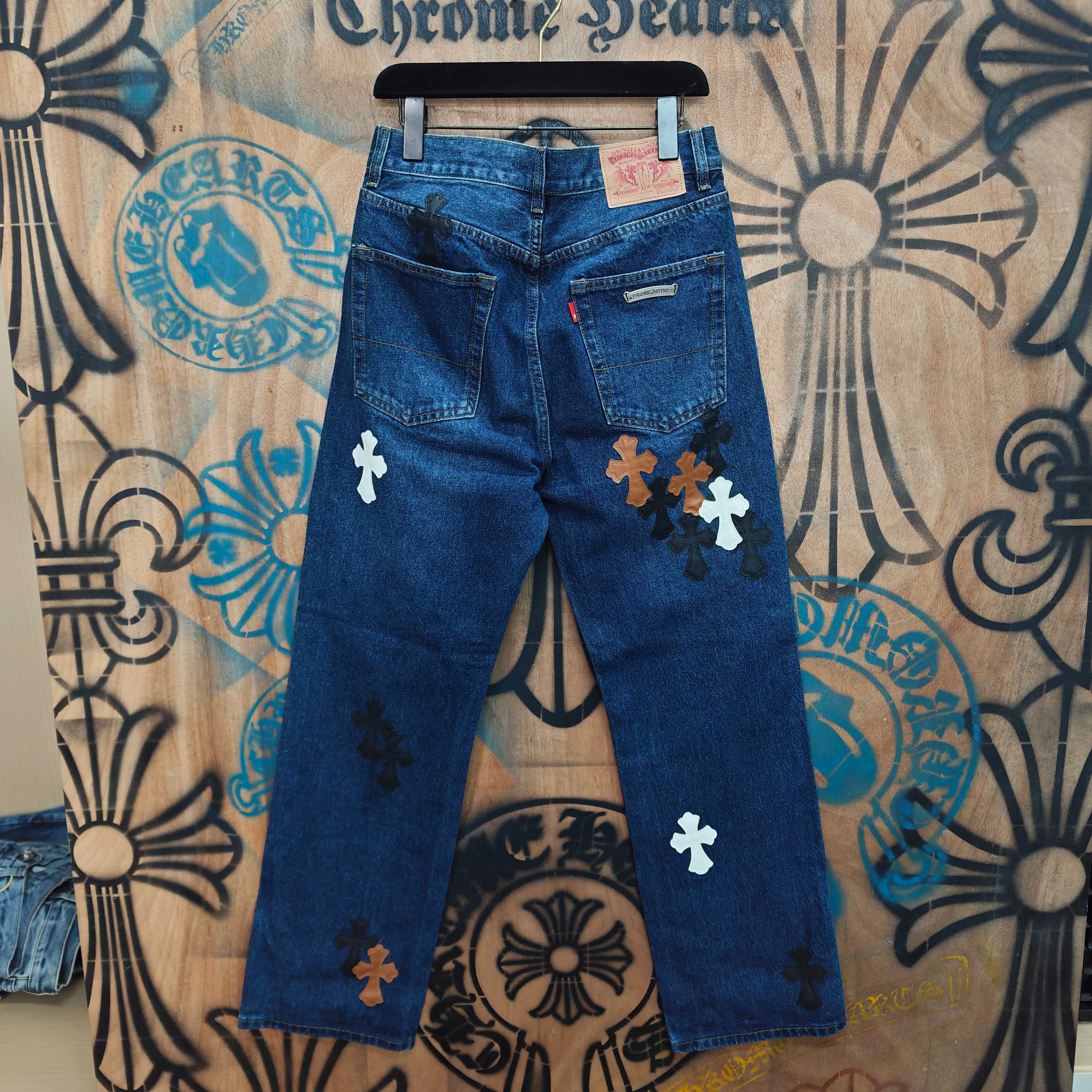 Cheap Chrome Hearts Jeans in 216325, $80 USD- [IB216325] - Replica Chrome Hearts Jeans