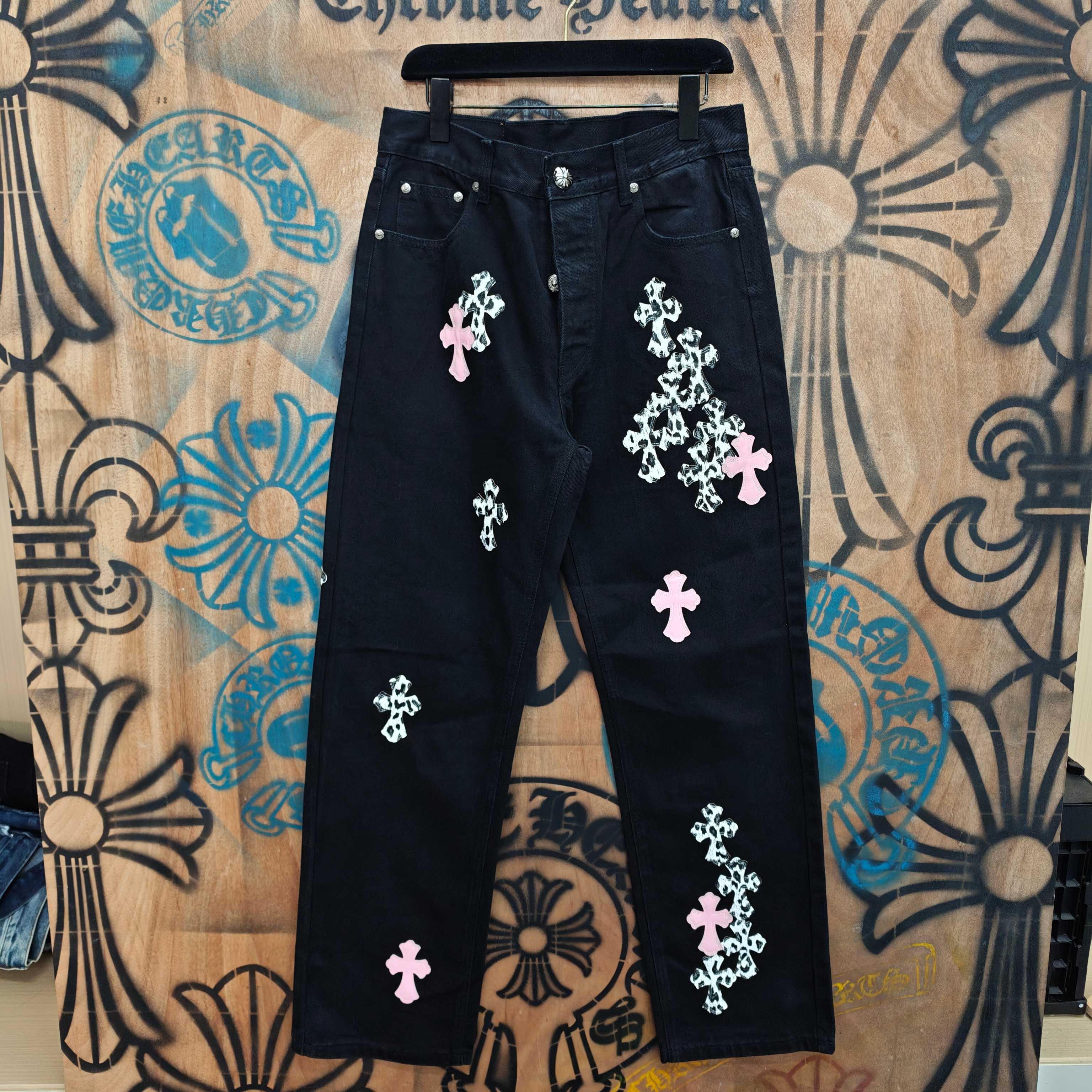 Cheap Chrome Hearts Jeans in 216328, $80 USD- [IB216328] - Replica Chrome Hearts Jeans