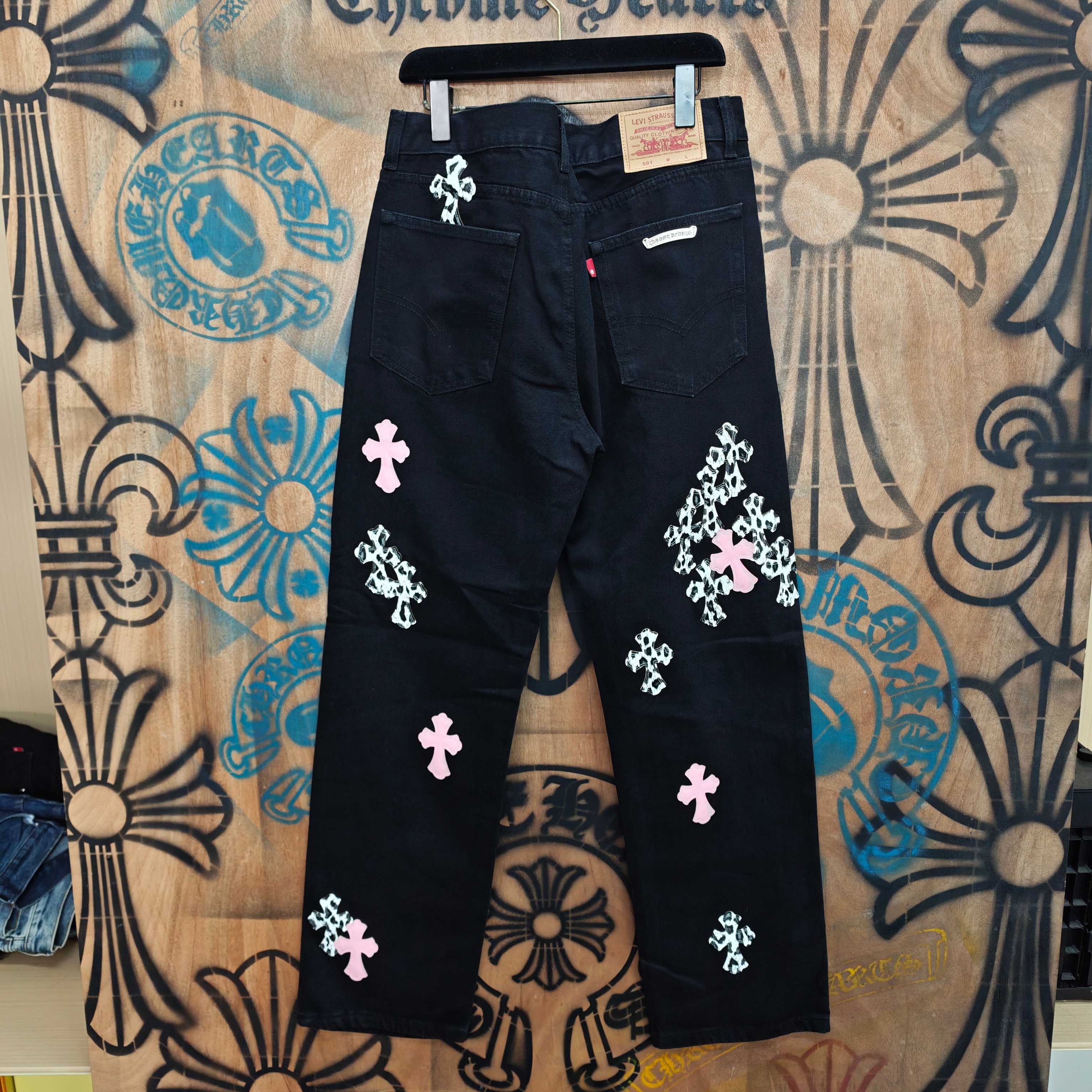 Cheap Chrome Hearts Jeans in 216328, $80 USD- [IB216328] - Replica Chrome Hearts Jeans