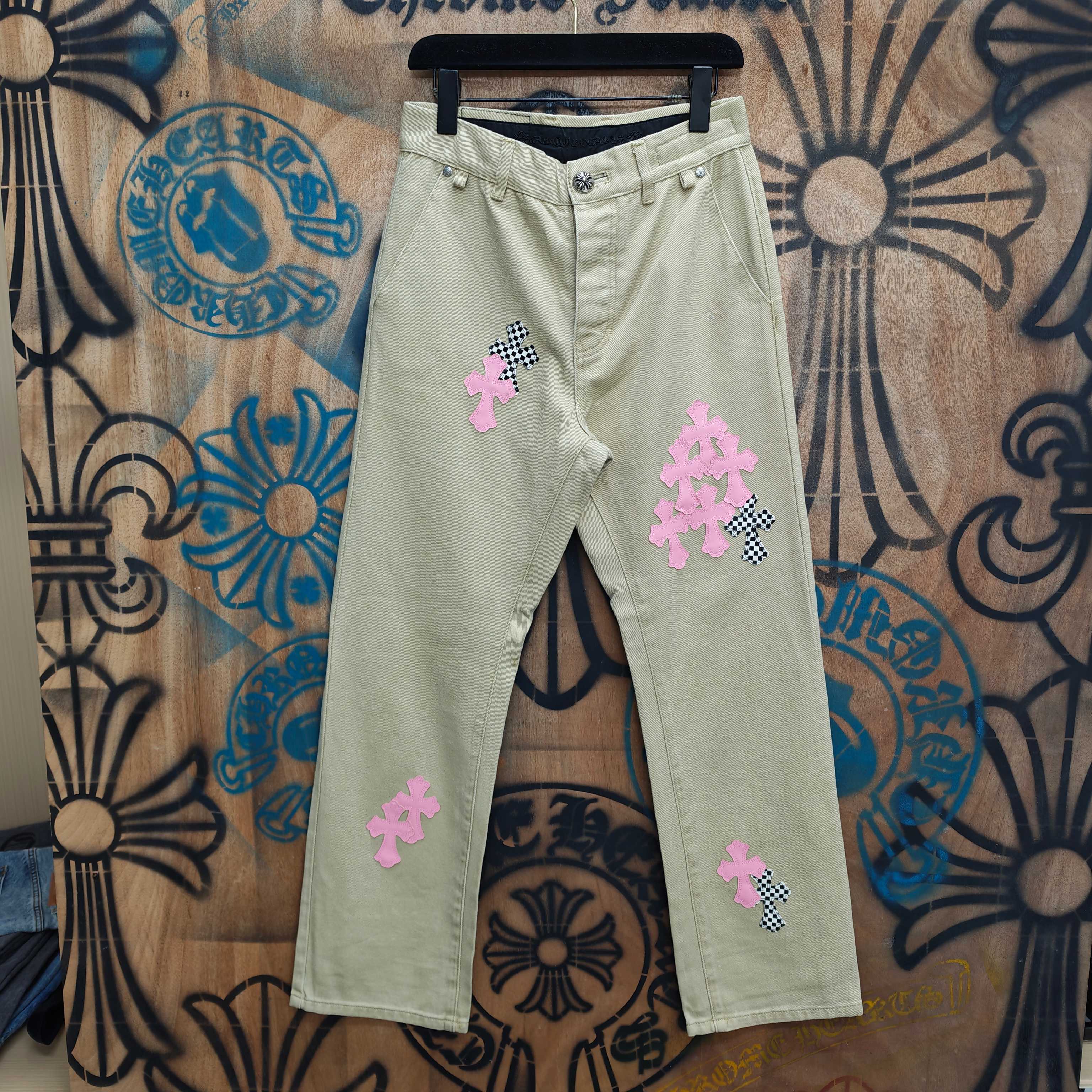 Cheap Chrome Hearts Jeans in 216330, $80 USD- [IB216330] - Replica Chrome Hearts Jeans