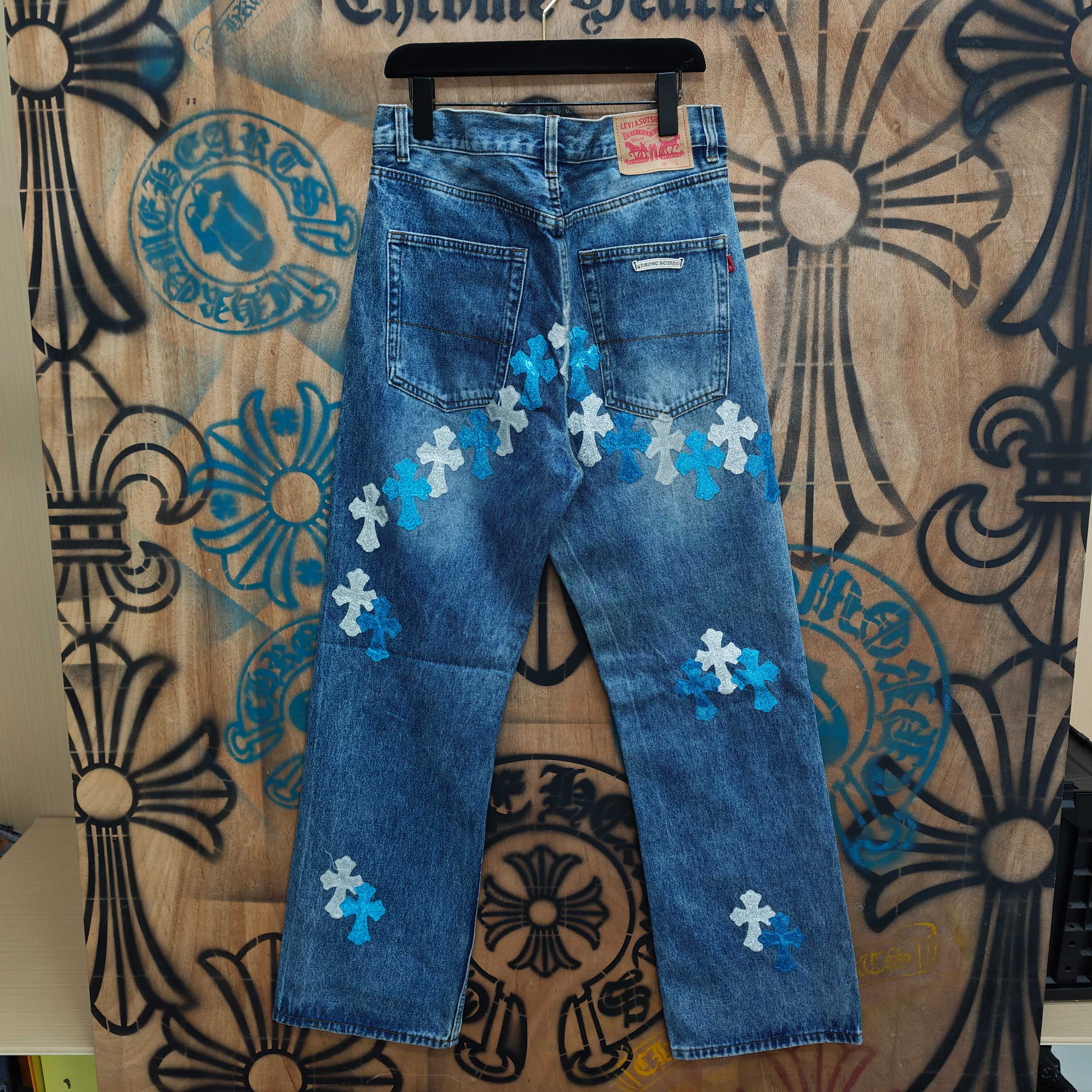 Cheap Chrome Hearts Jeans in 216332, $80 USD- [IB216332] - Replica Chrome Hearts Jeans