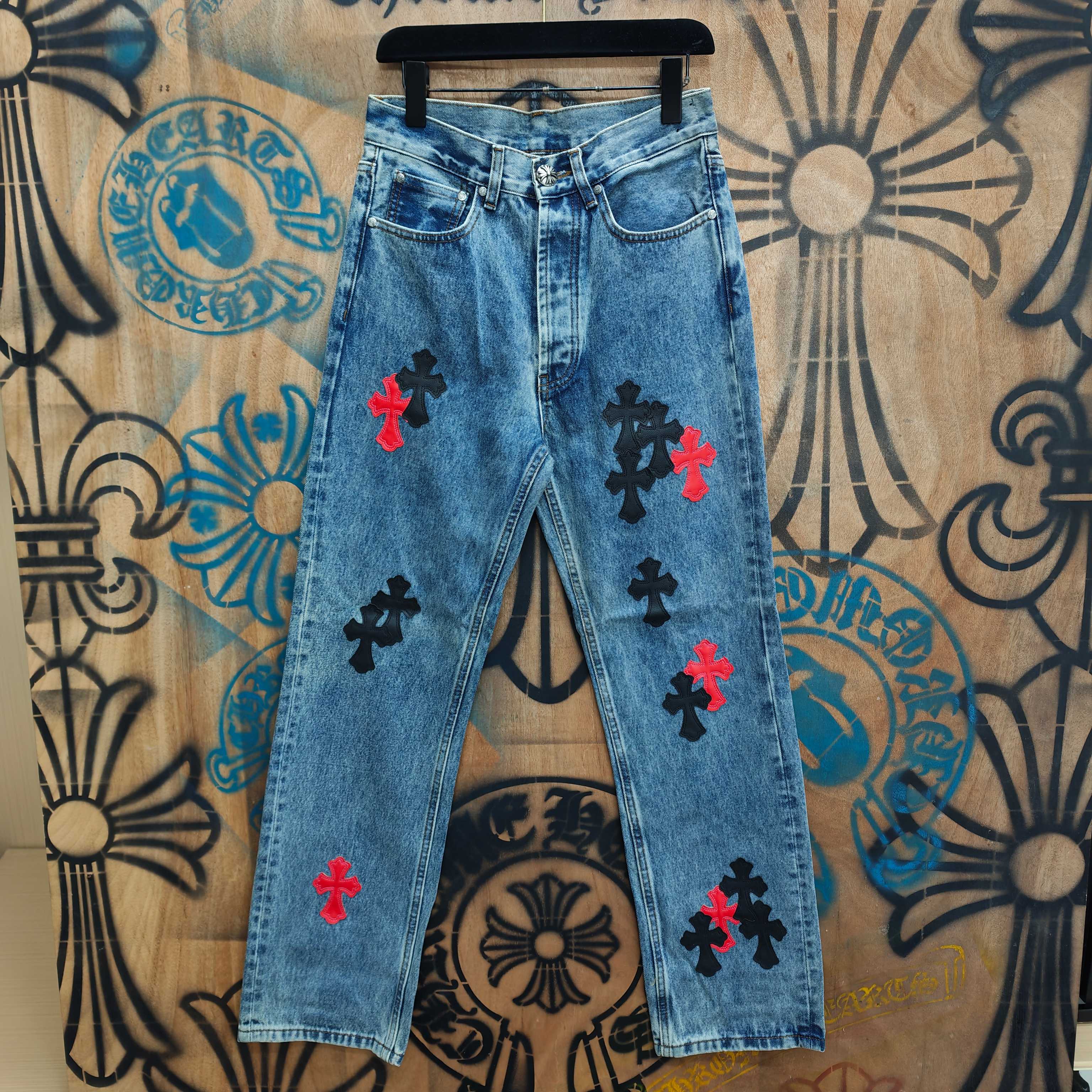 Cheap Chrome Hearts Jeans in 216333, $80 USD- [IB216333] - Replica Chrome Hearts Jeans