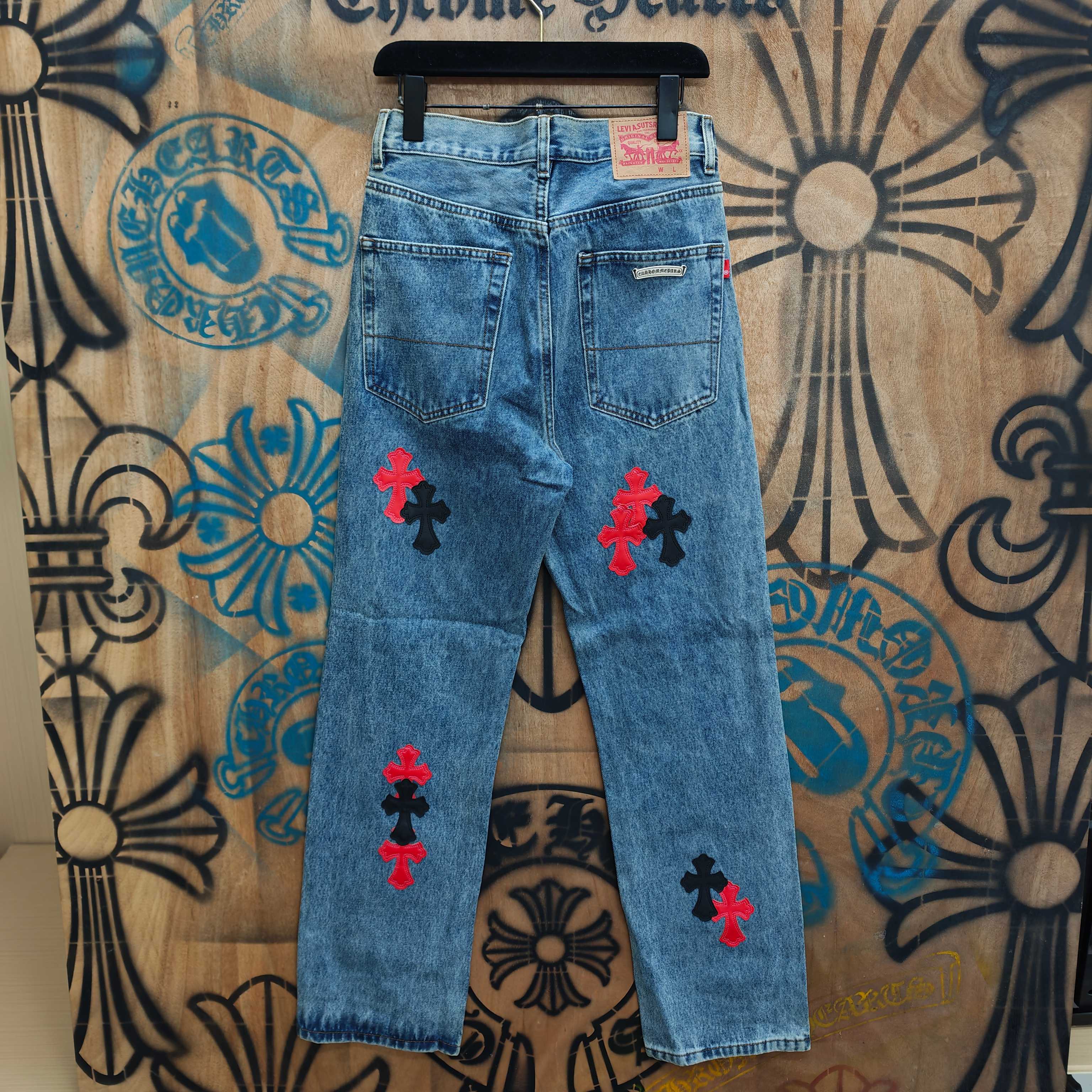 Cheap Chrome Hearts Jeans in 216333, $80 USD- [IB216333] - Replica Chrome Hearts Jeans