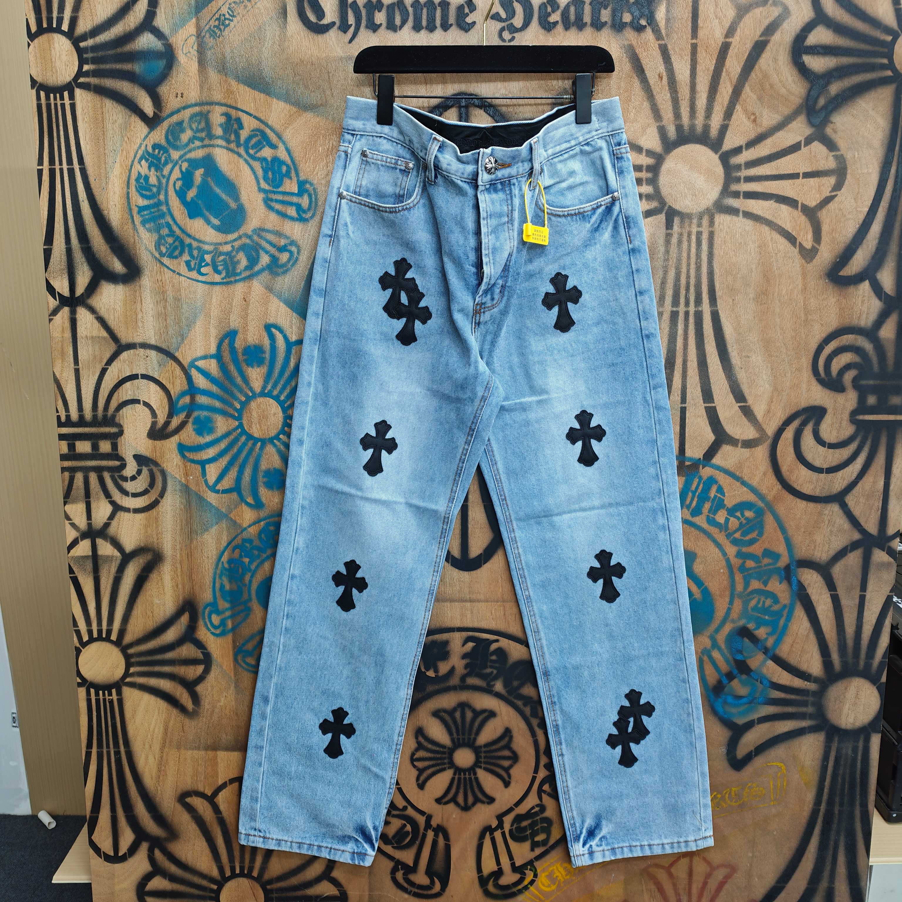 Cheap Chrome Hearts Jeans in 216334, $80 USD- [IB216334] - Replica Chrome Hearts Jeans