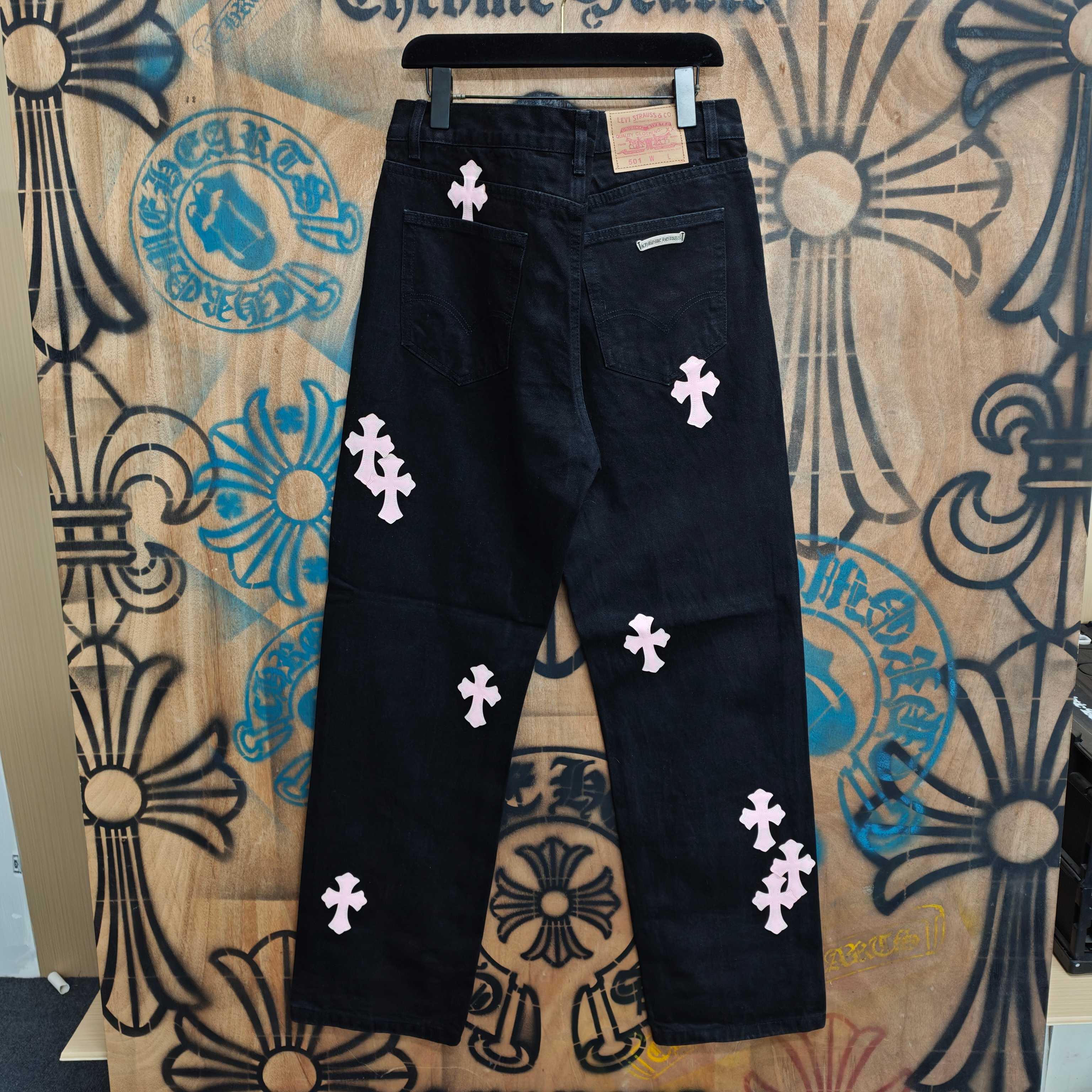 Cheap Chrome Hearts Jeans in 216337, $80 USD- [IB216337] - Replica Chrome Hearts Jeans