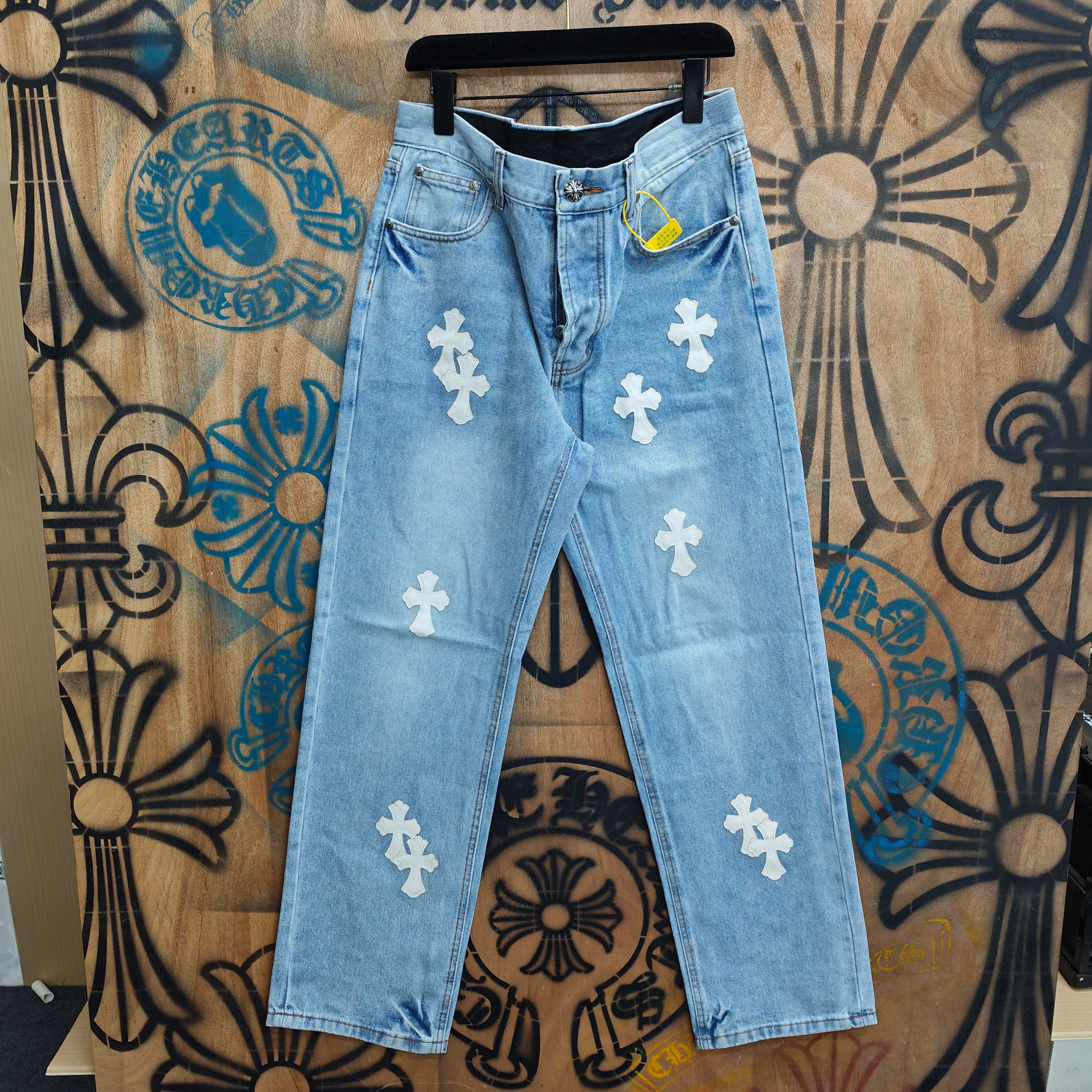 Cheap Chrome Hearts Jeans in 216338, $80 USD- [IB216338] - Replica Chrome Hearts Jeans