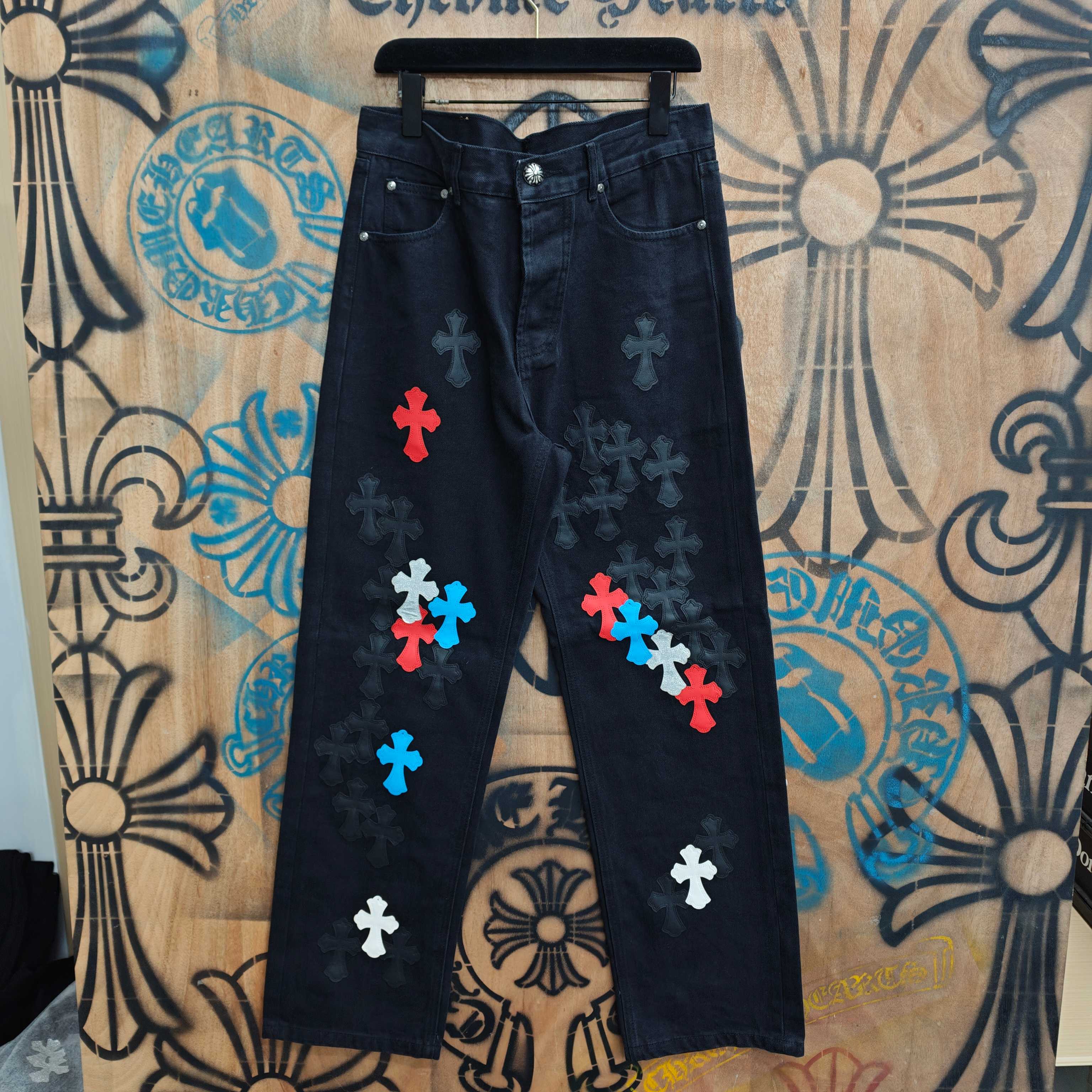 Cheap Chrome Hearts Jeans in 216339, $80 USD- [IB216339] - Replica Chrome Hearts Jeans