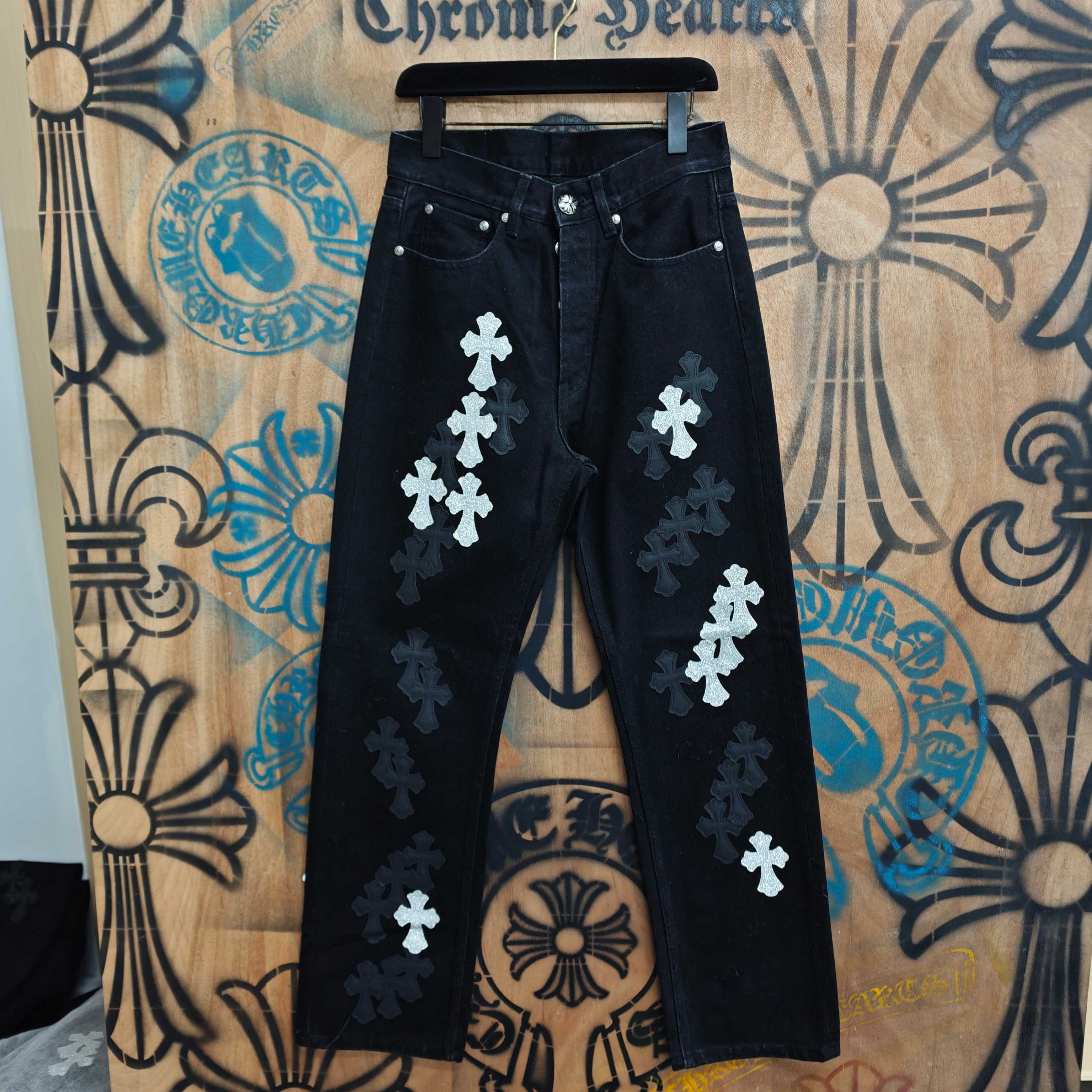 Cheap Chrome Hearts Jeans in 216340, $80 USD- [IB216340] - Replica Chrome Hearts Jeans