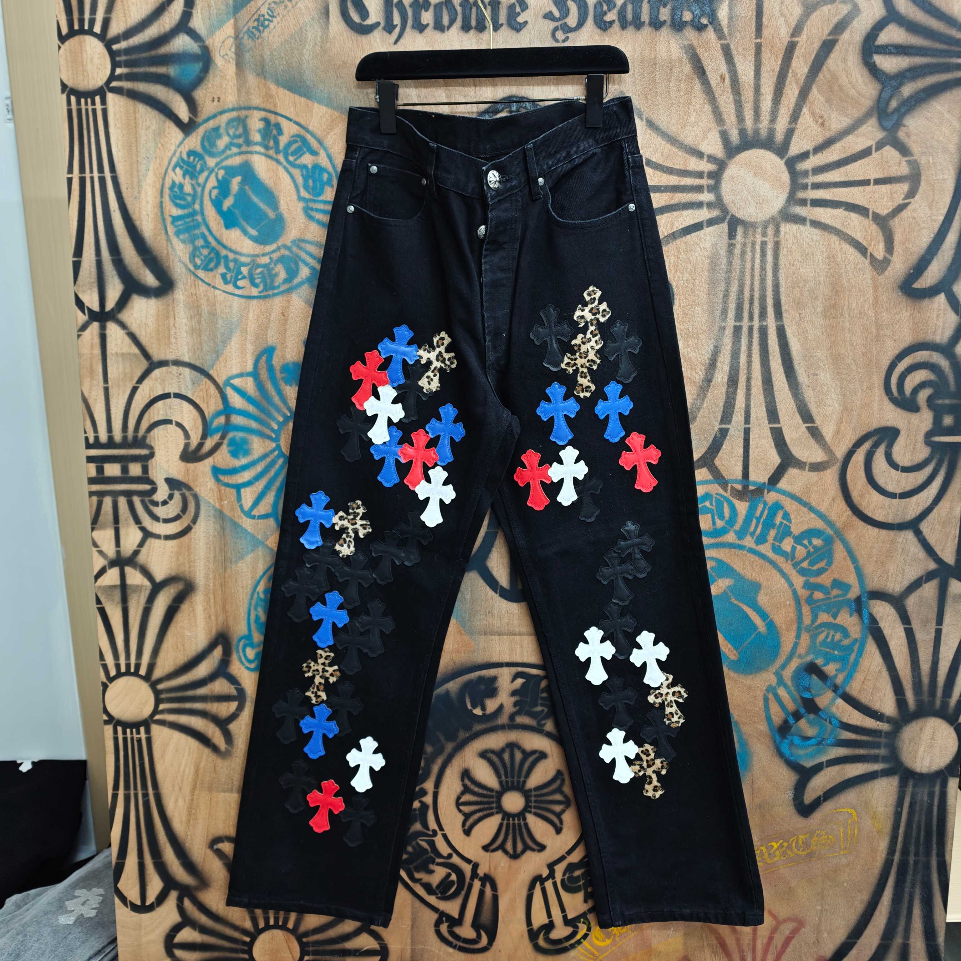 Cheap Chrome Hearts Jeans in 216341, $80 USD- [IB216341] - Replica Chrome Hearts Jeans