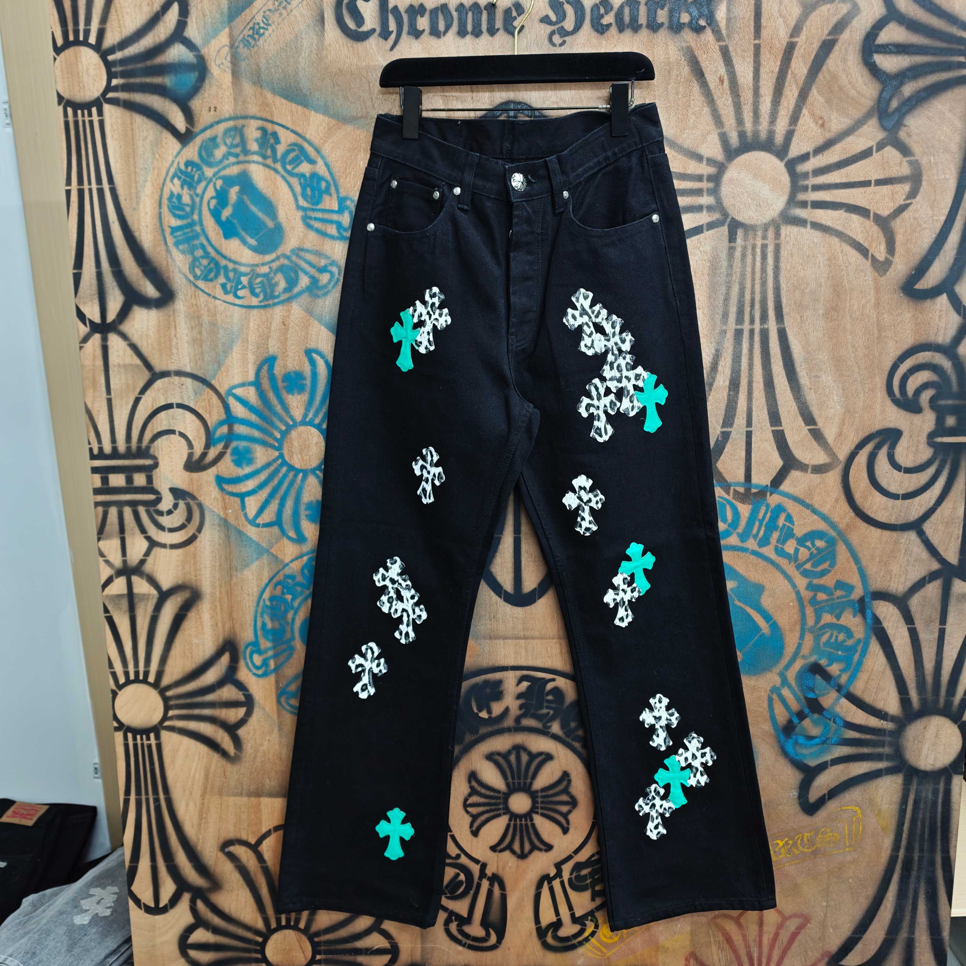 Cheap Chrome Hearts Jeans in 216344, $80 USD- [IB216344] - Replica Chrome Hearts Jeans